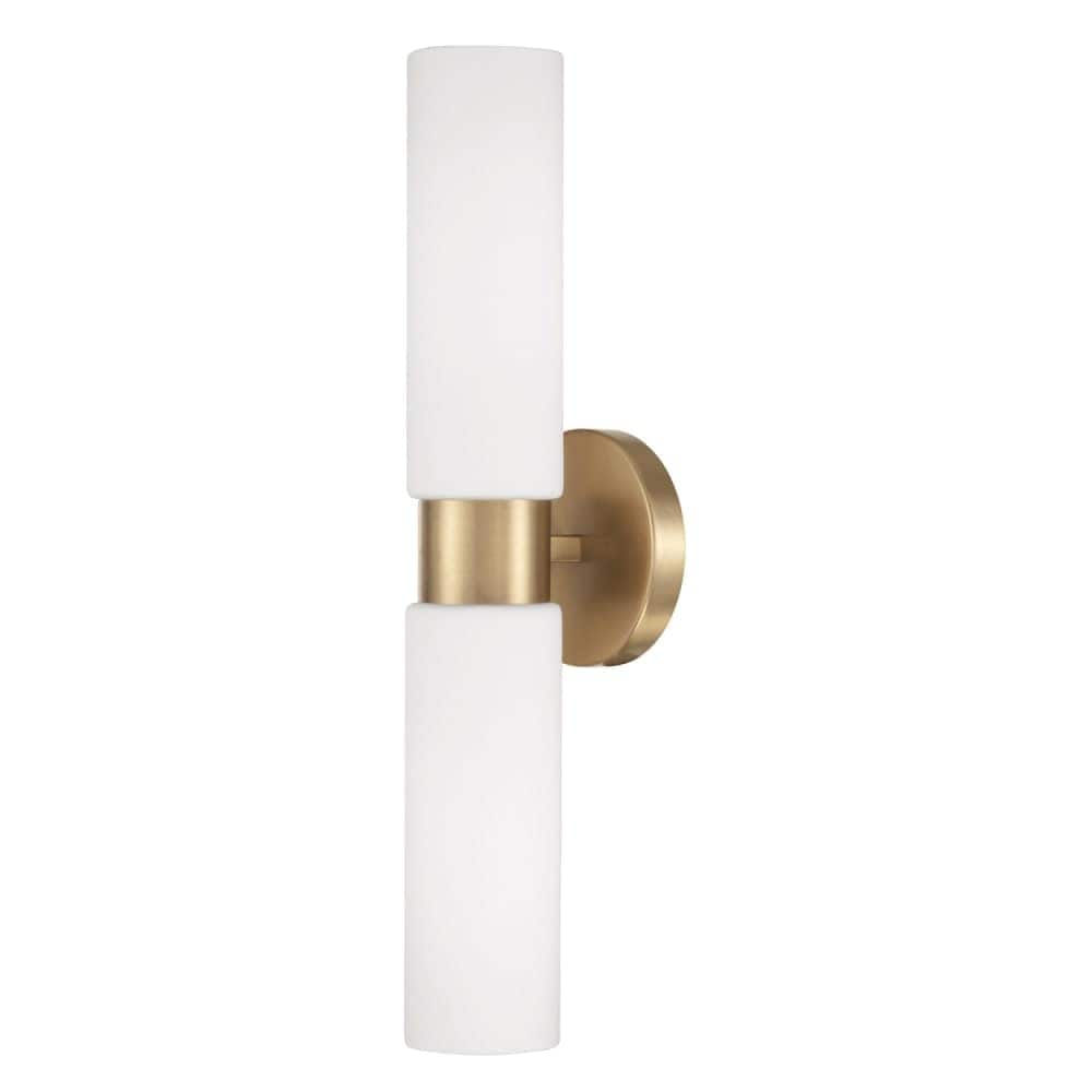 Capital Lighting  652621 Theo 2 Light 5 Inch Wide Bath Bar with Soft White Glass Shades