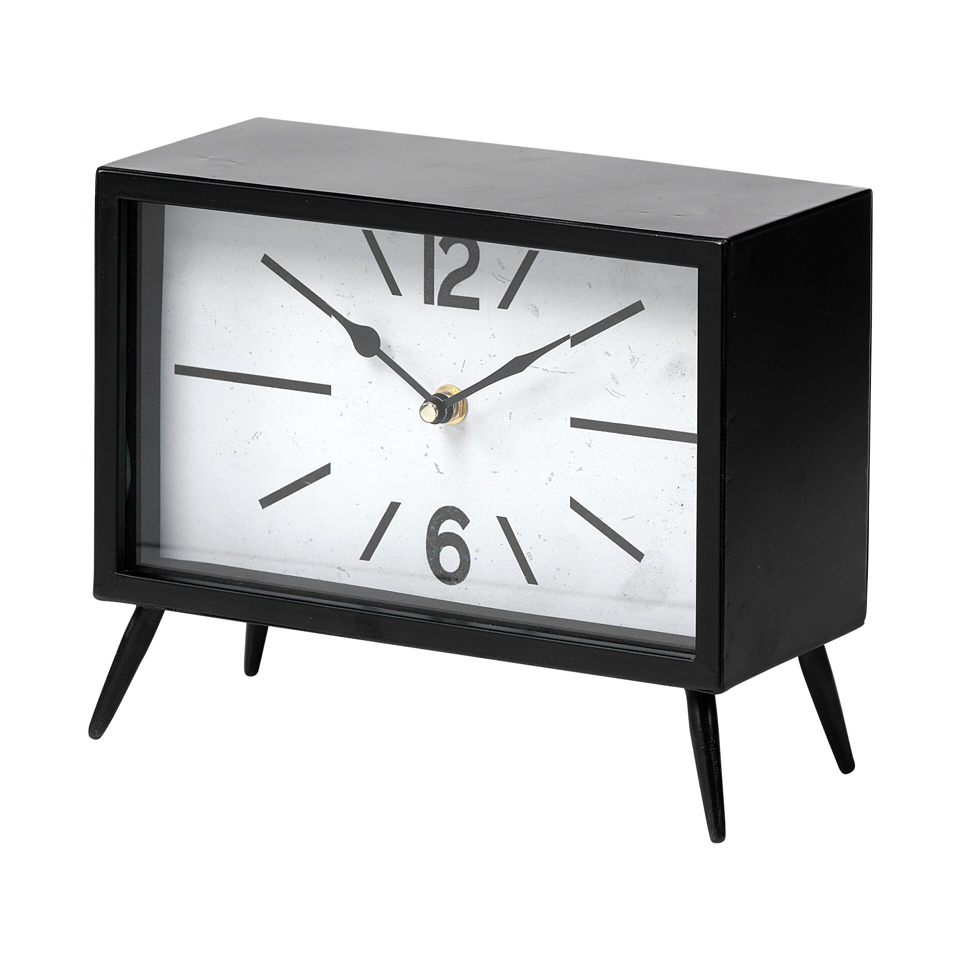 Mercana Ralph I Black Metal Square Table Clock