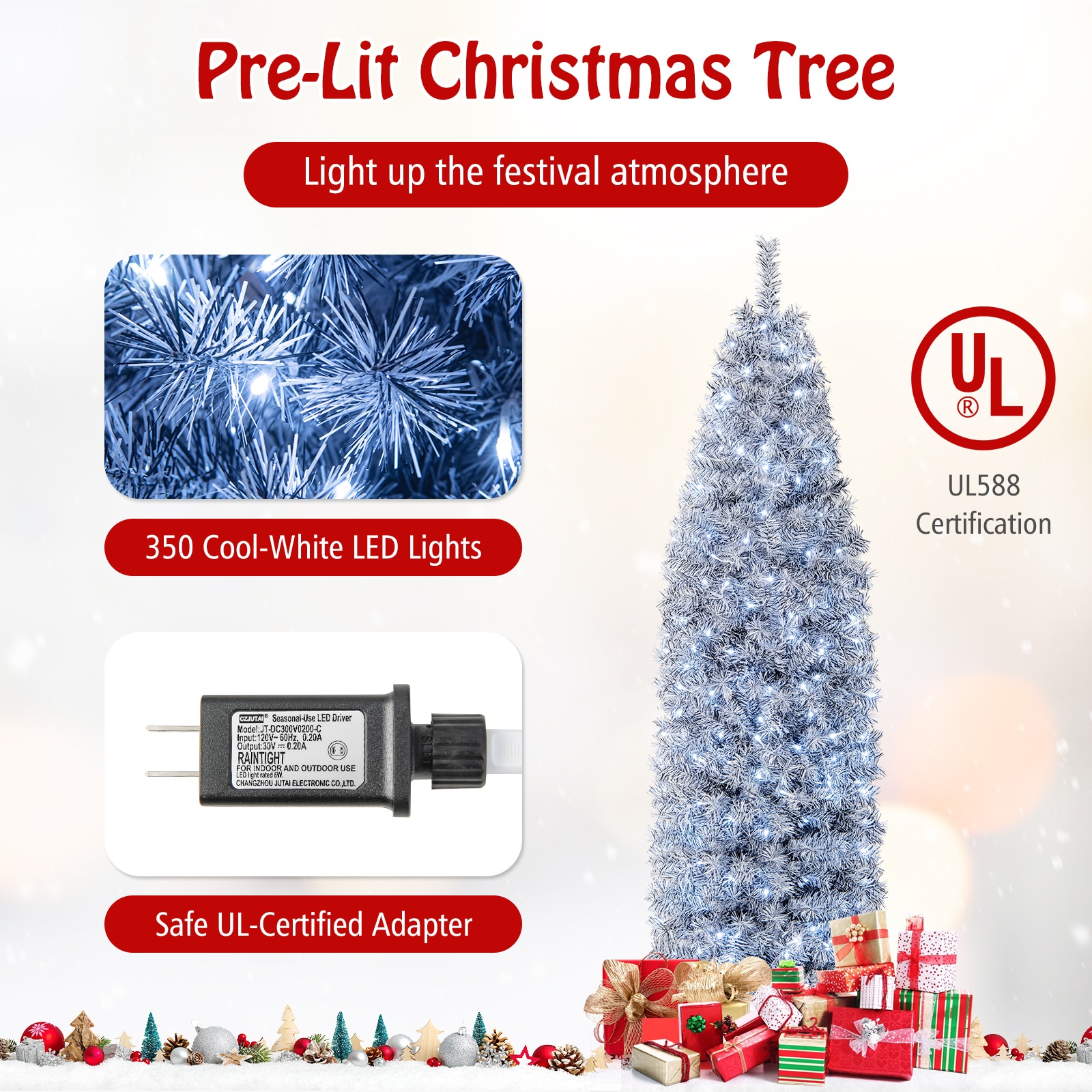 WELLFOR CM-HGY-23457US Artificial-Christmas-Trees - View #6