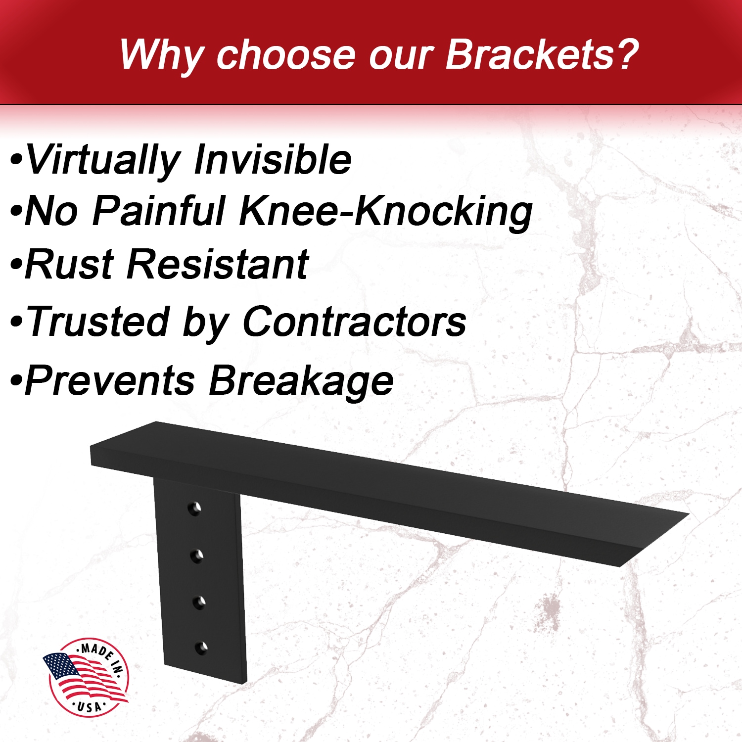 The Original Granite Bracket SW-16-R Shelving-Hardware - View #2