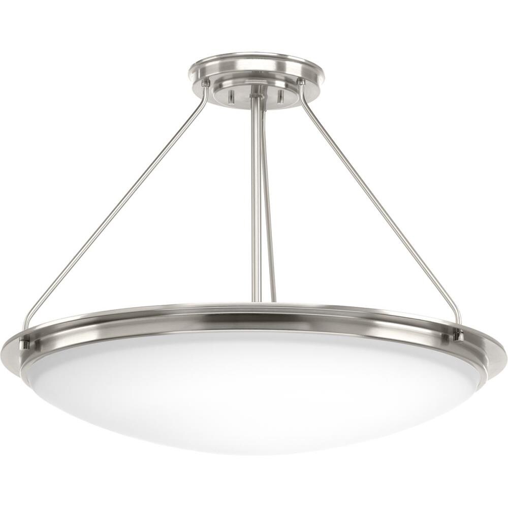 Progress Lighting P350066-009-30 Apogee 1-Light 27-in Brushed Nickel LED Semi-flush Mount Light ENERGY STAR