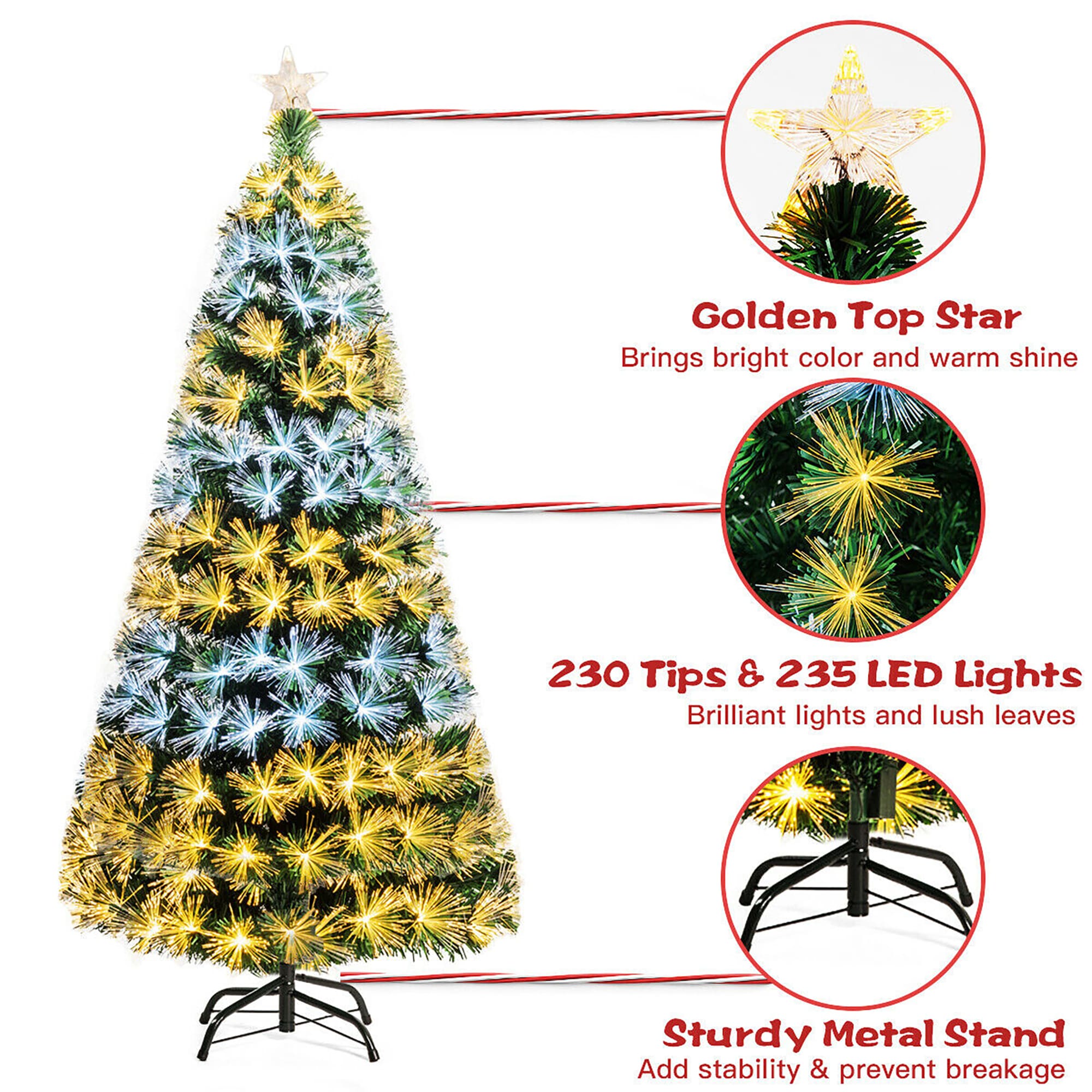 Forclover 6ft Prelit Artificial Christmas Tree with LED Lights in the