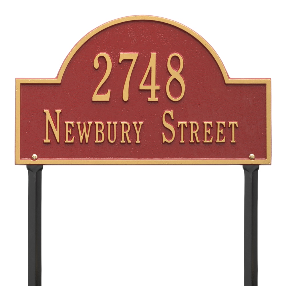 Whitehall 9-1/4-in H x 15-3/4-in W Red/Gold Aluminum Address plaque