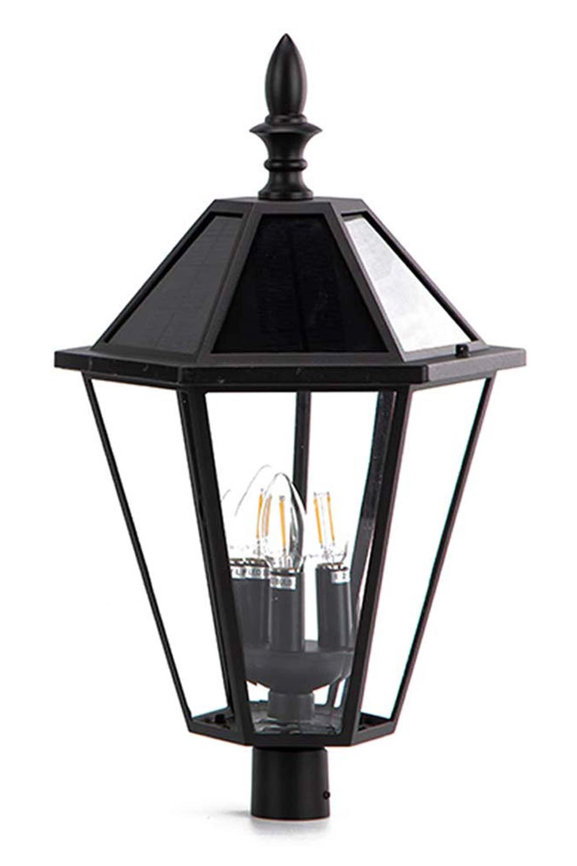 Harbor Breeze Large Solar Lamp Post 89-in H Black Solar LED Post Light in  the Complete Post Lights department at