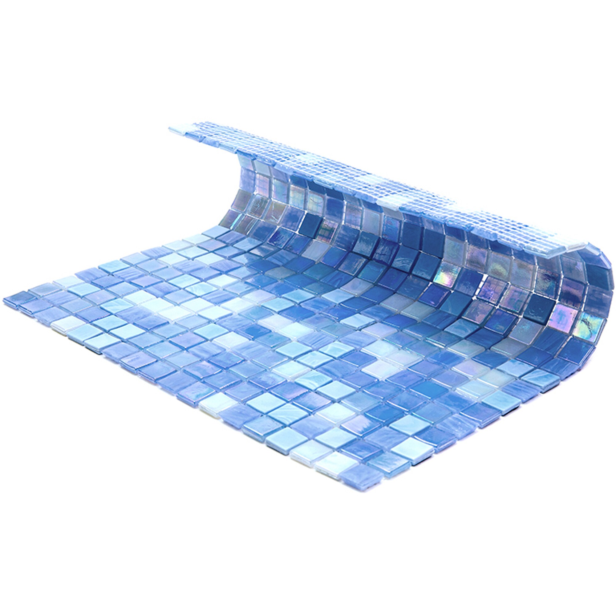 Sky Blue Iridescent Glass Mosaic Wall and Floor Tile