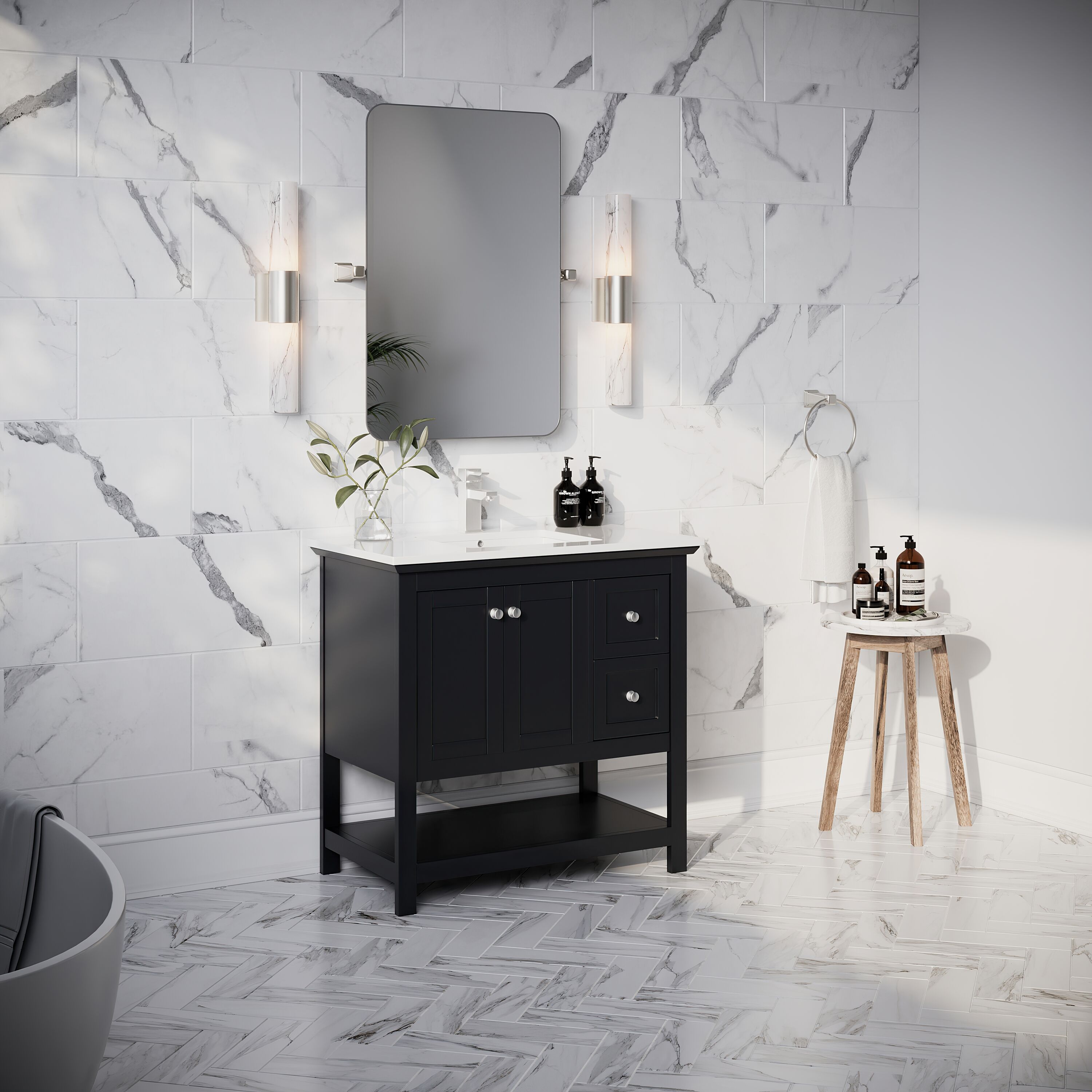 Fresca FCB2336BL-CWH-U Bath-Vanity-Combo - View #4