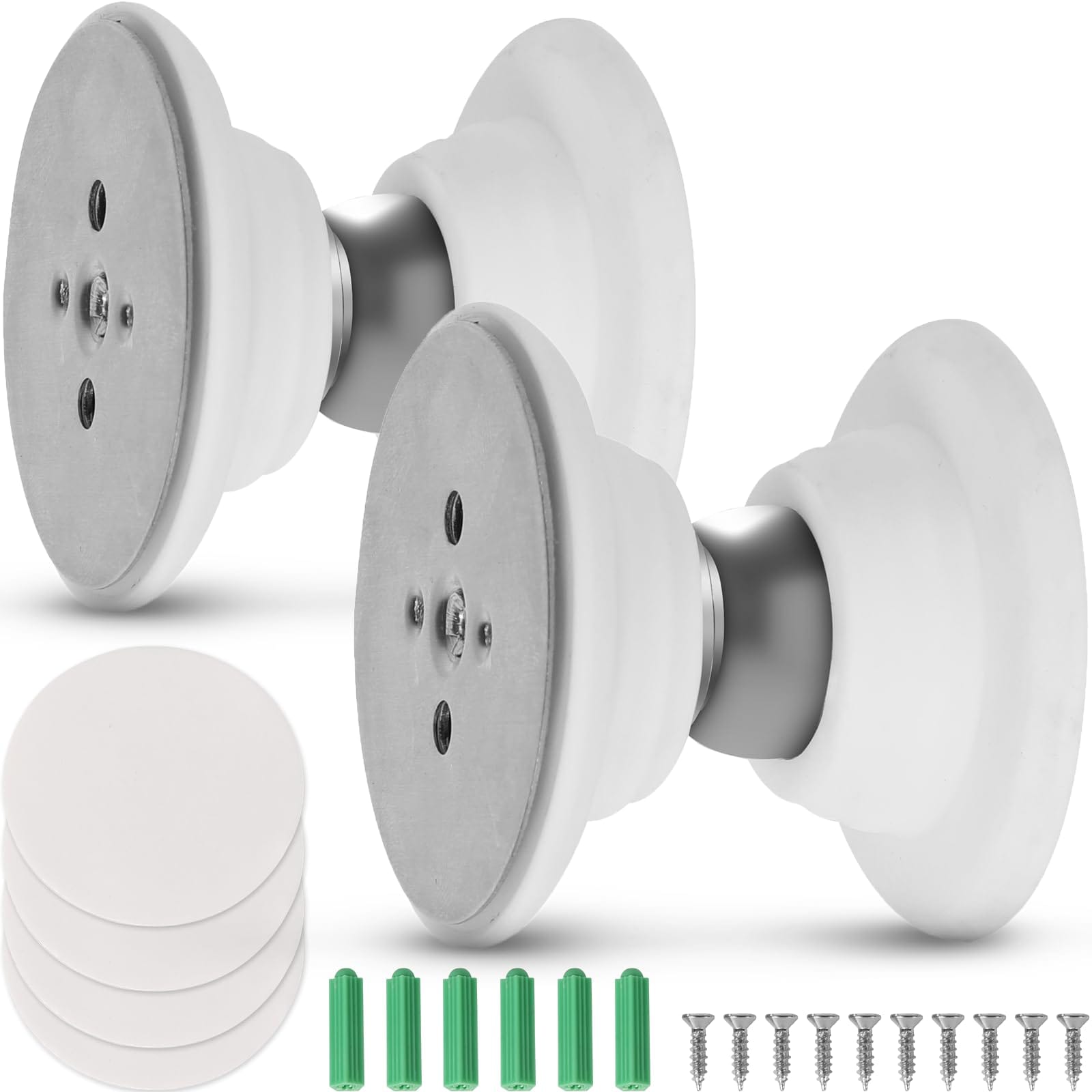 Vrbgify  2 Pairs RV Magnetic Door Catch and Holder Kit White Weather Resistant Storage Door Holder Strong Magnet for Camper Trailer Motor Home