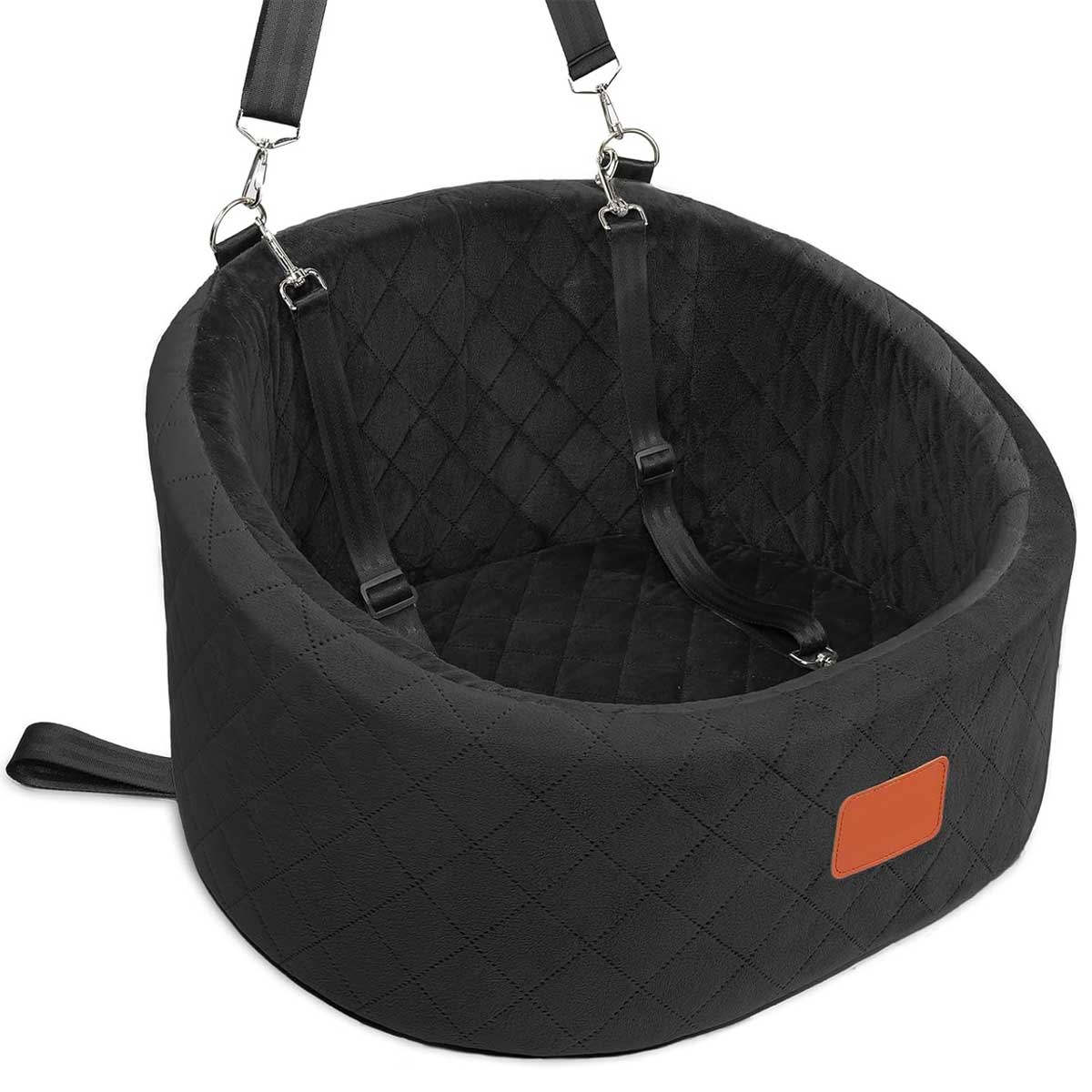 Aoibox LADS0917015 Dog Car Seat for Small Dogs Up to 30 Lbs Ultra Soft Fabric with Memory Foam Happy Pet Ride 2 Safety Leashes Detachable Washable Anti Slip Base