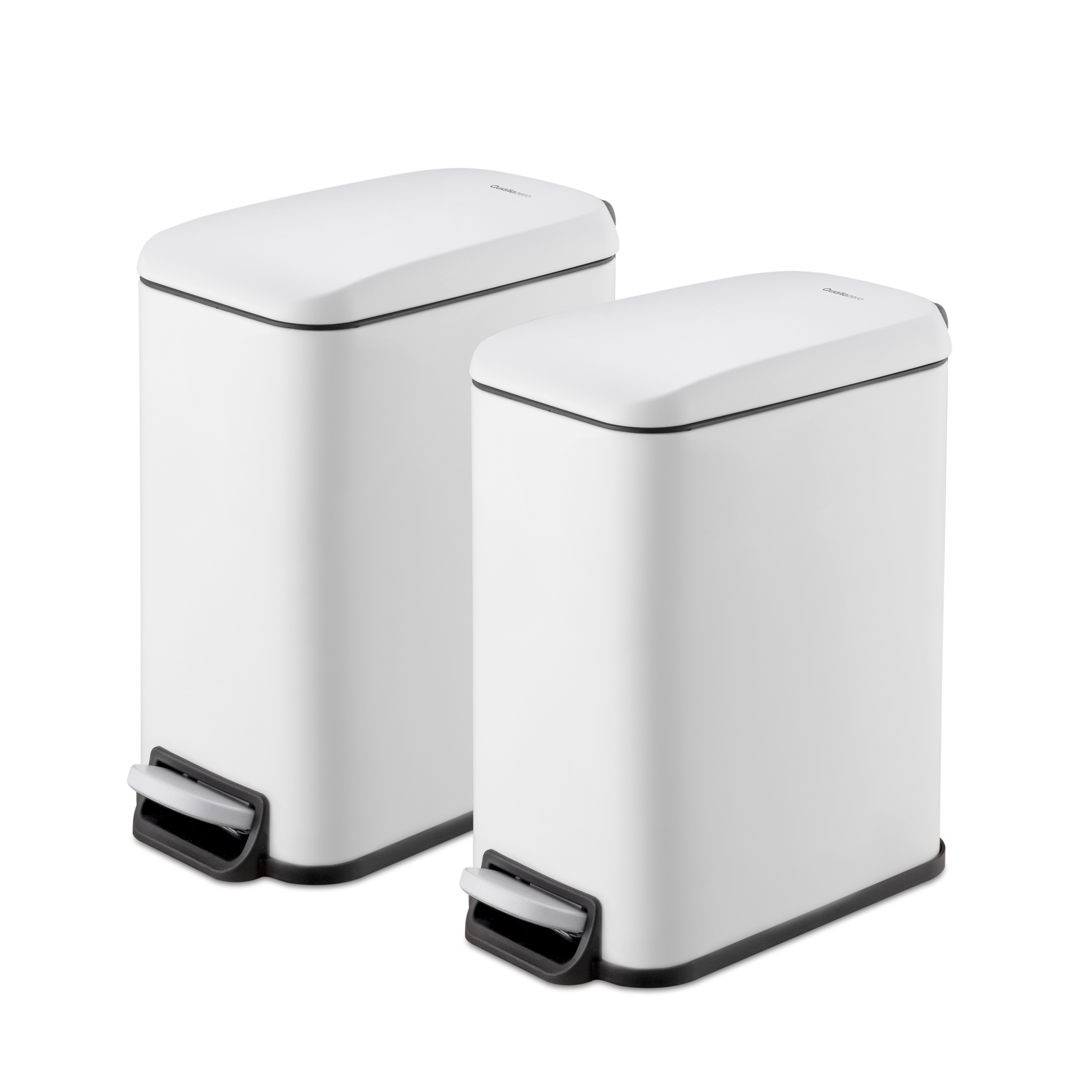 Qualiazero AMZ10047 1.3 Gallon Matte White Steel Indoor Kitchen Step Trash Can