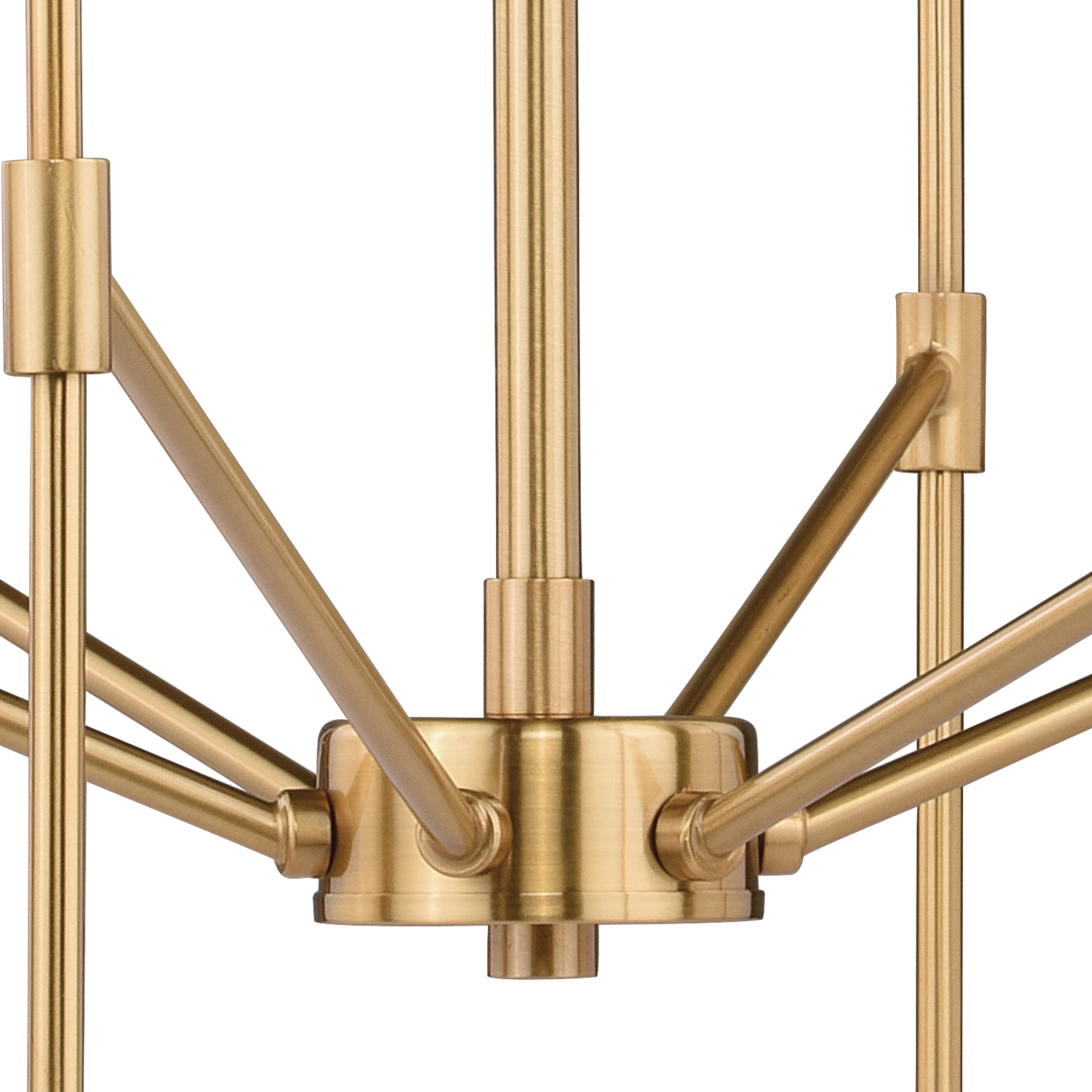 Mid-Century Modern Kedzie 24" Natural Brass 6-Light Chandelier