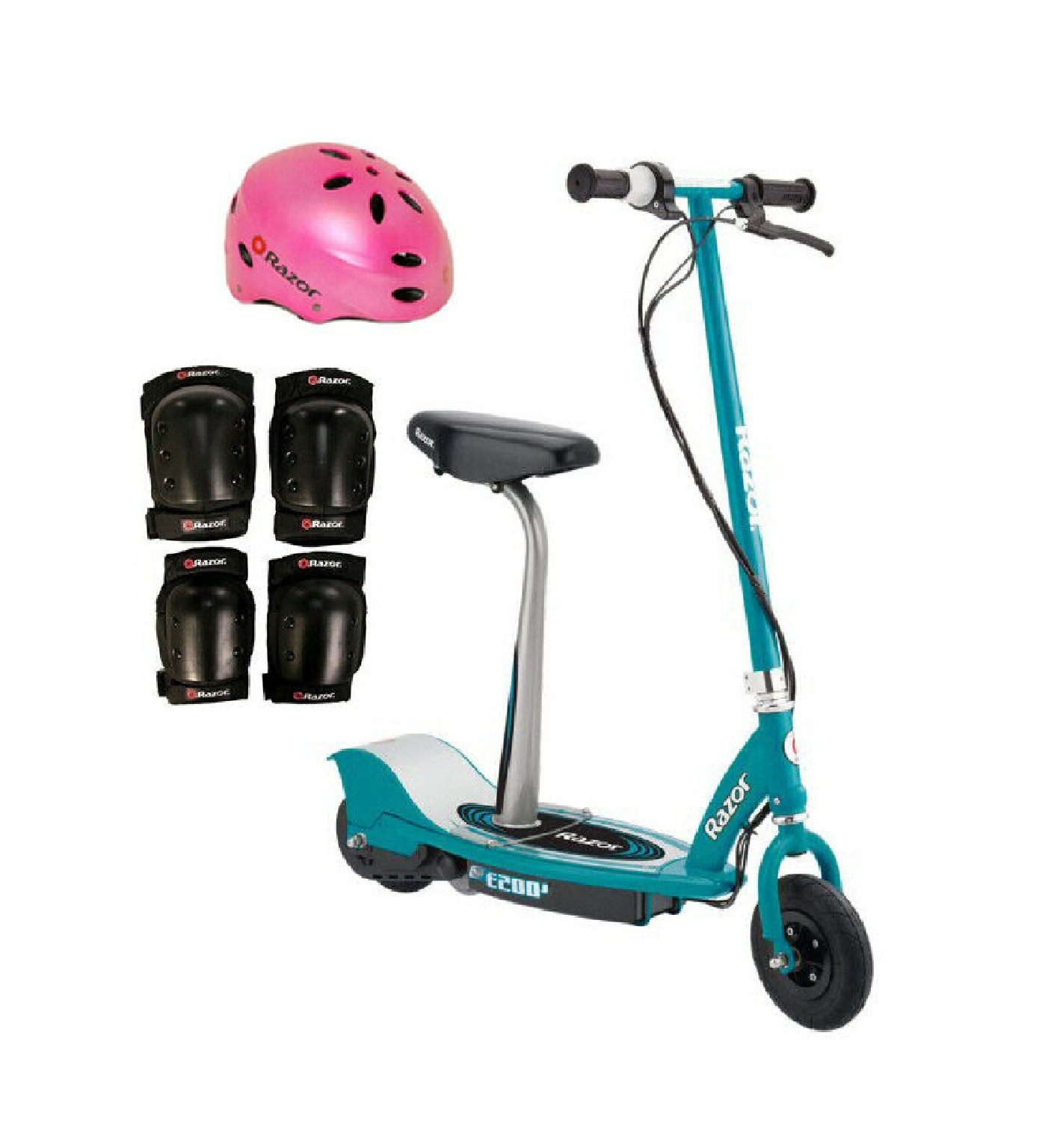 afregning motto permeabilitet Razor E200S Seated Kids Electric Motor Toy Scooter with Safety Helmet and  Knee Pads in the Scooters department at Lowes.com