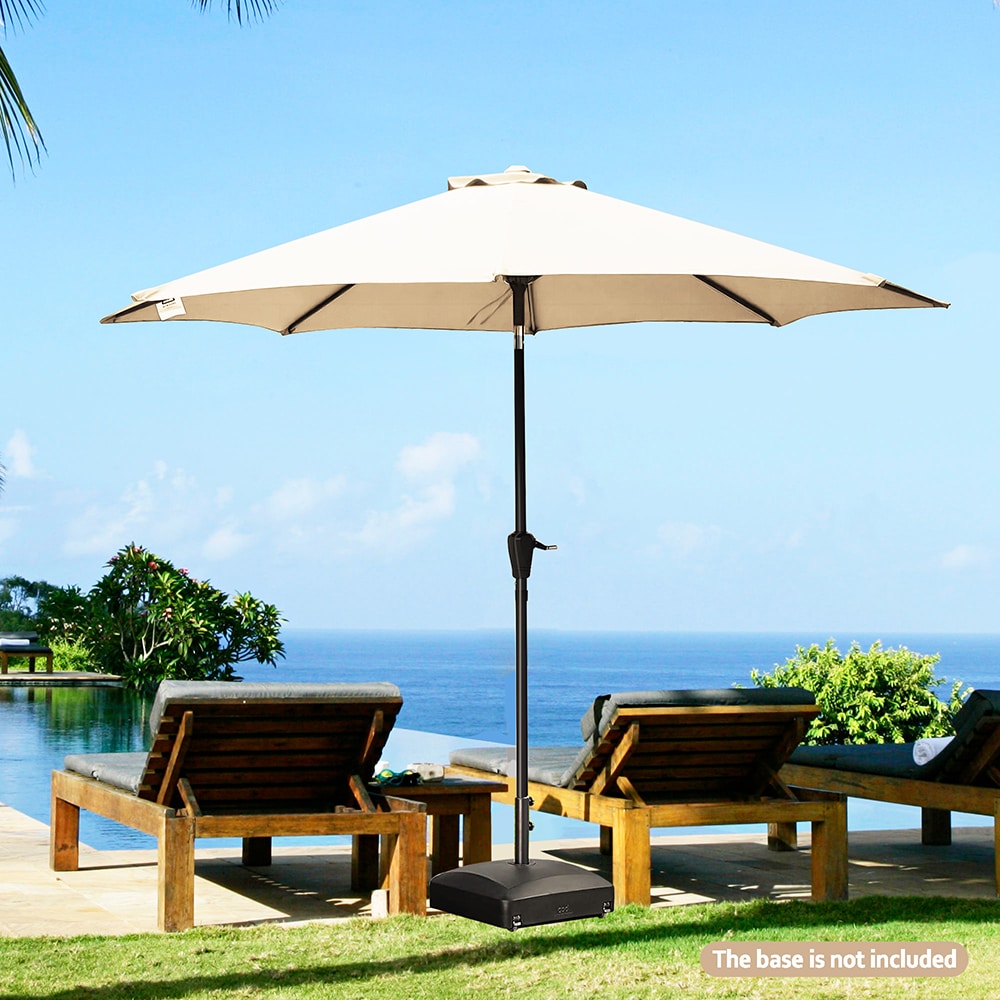 Sunrinx MG1-13-ZBGS 9-ft Steel Beige Push-button Tilt Market Patio Umbrella