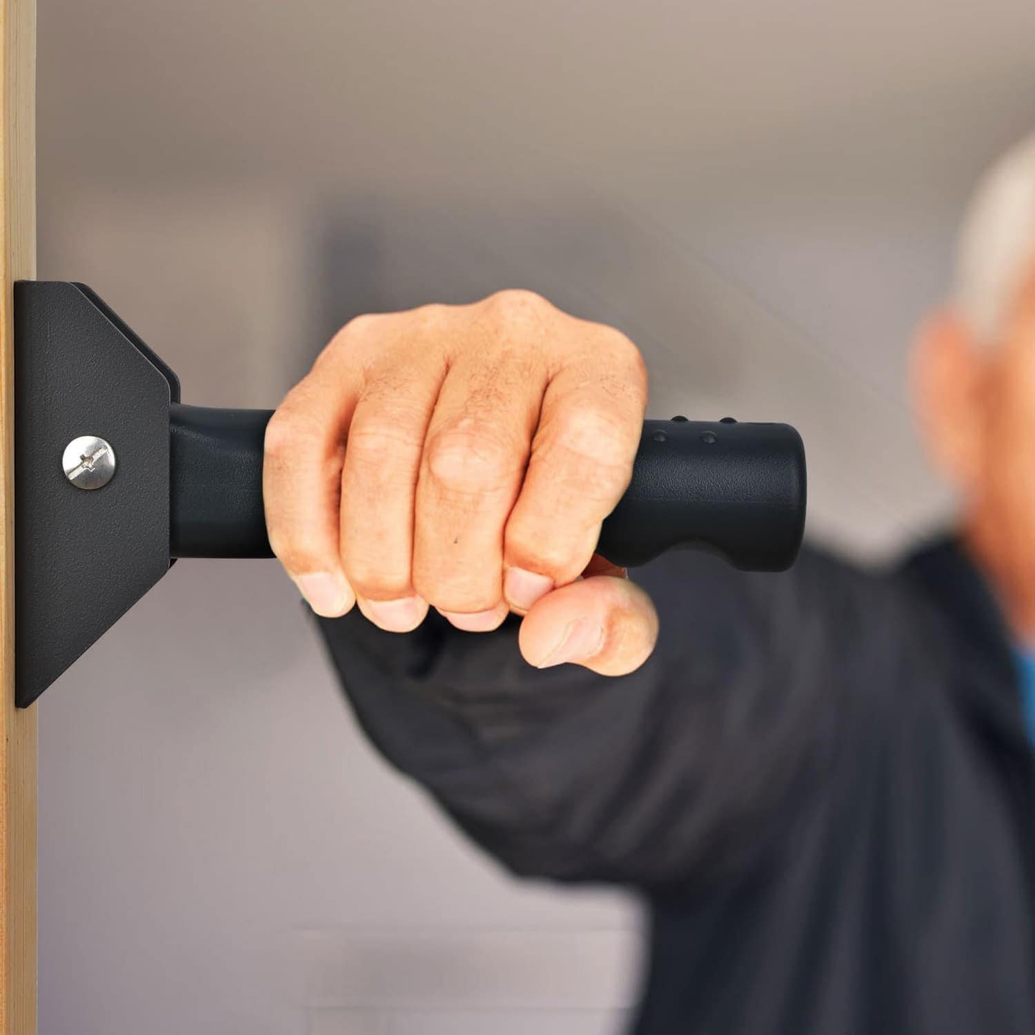 Angel Sar - 6 Inch Wall Mounted Folding Grab Bar with Hidden Magnets for Seniors Elderly