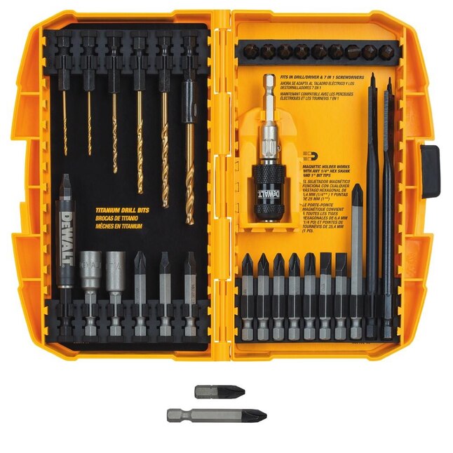 DEWALT Tough Grip 35-Piece Titanium Hex Shank Screwdriver Bit Set DEWALT Tough Grip 35-Piece Titanium Hex Shank Screwdriver Bit Set