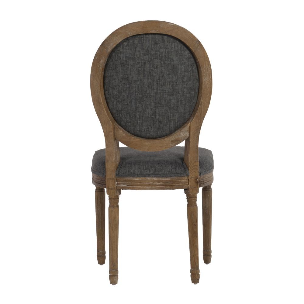 Dark Natural Brown Upholstered Oval Back Side Chair Set