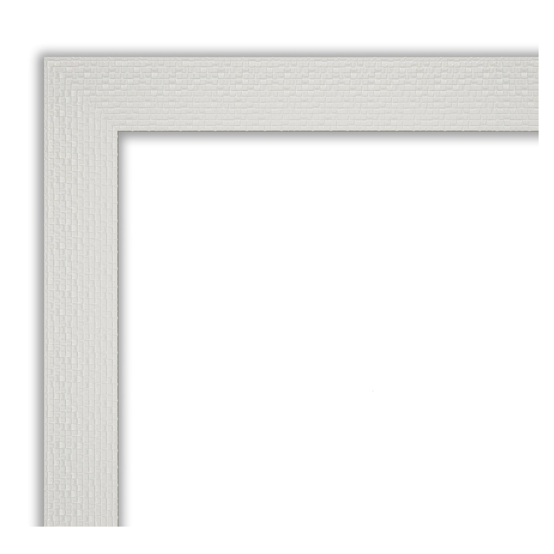 Elegant Mosaic White Wood Framed 26.5" Vanity Mirror