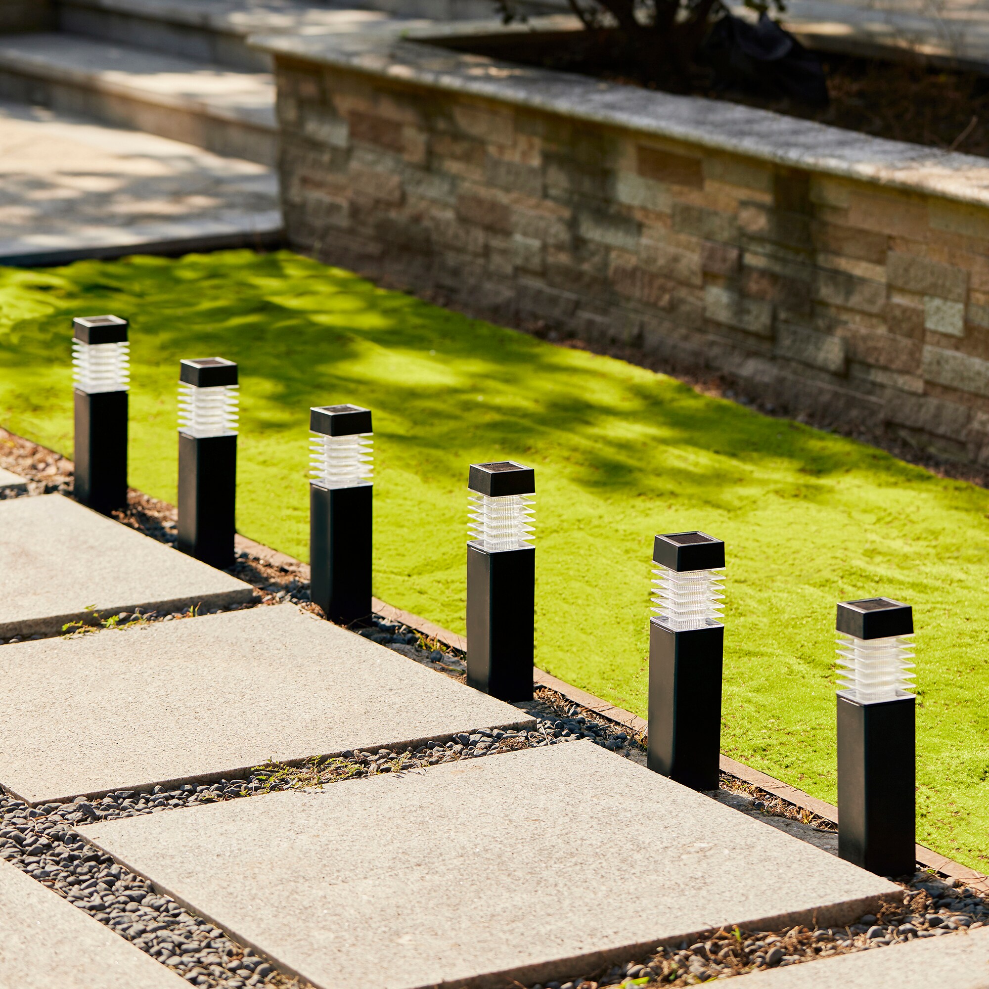 Black LED Dusk to Dawn Pathway Light Set of Six