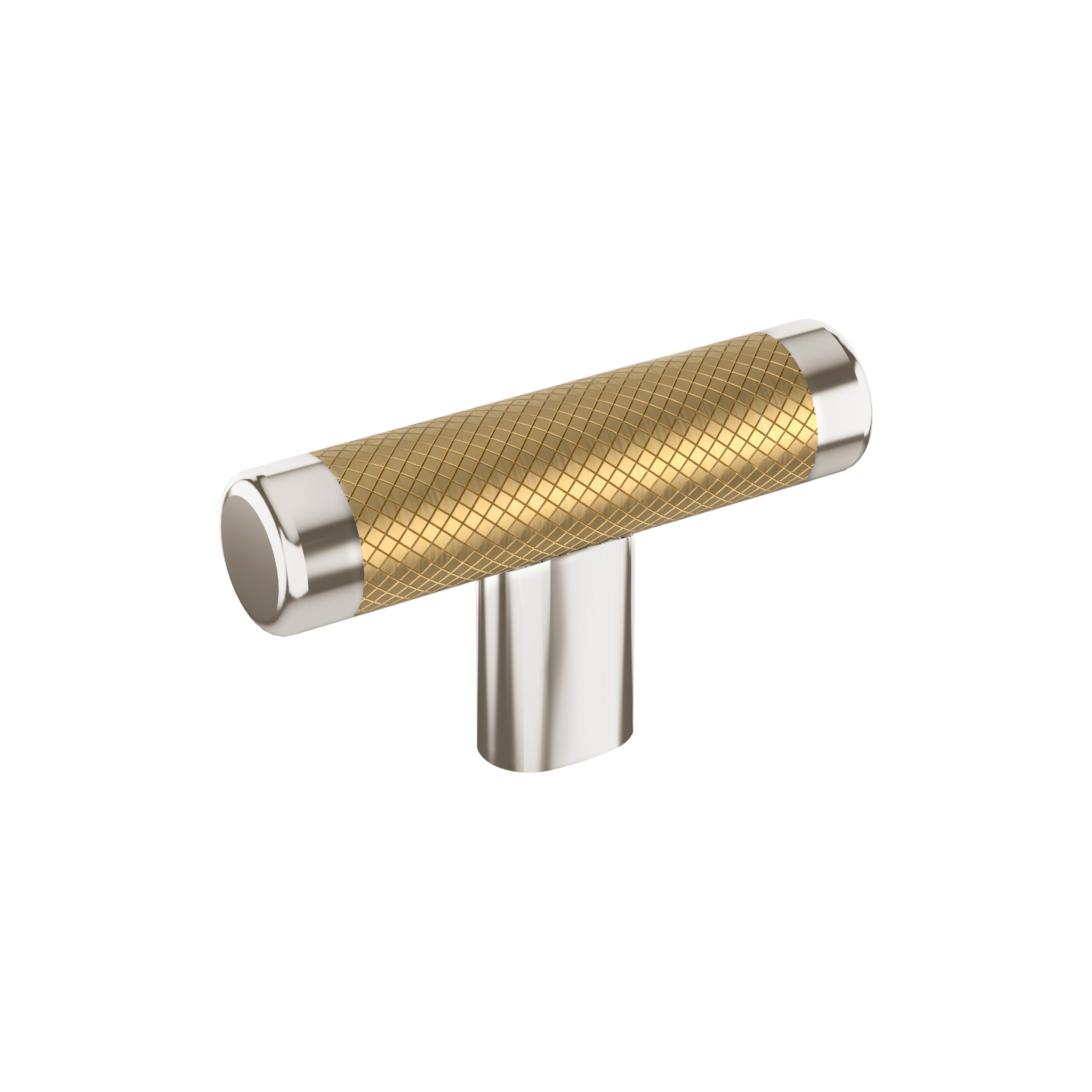 Polished Nickel and Champagne Bronze Cabinet Knob