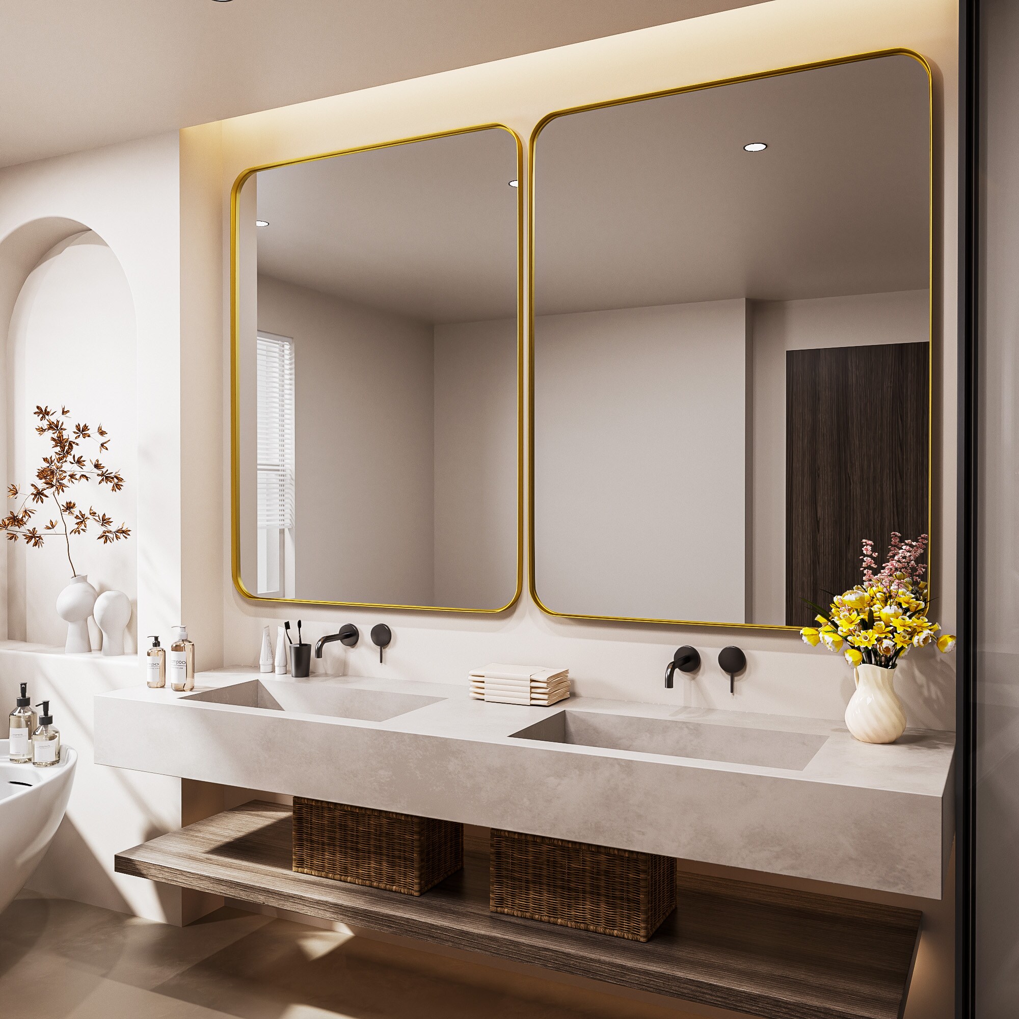 LOVMOR Y-TM4836-G Framed-Bath-Mirrors - View #2