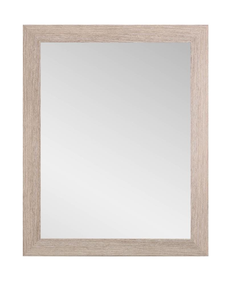 BrandtWorks AV36LARGE 32-Inches W x 38.5-Inches H Rectangle Classic Taupe/Grain Framed Wall Mirror