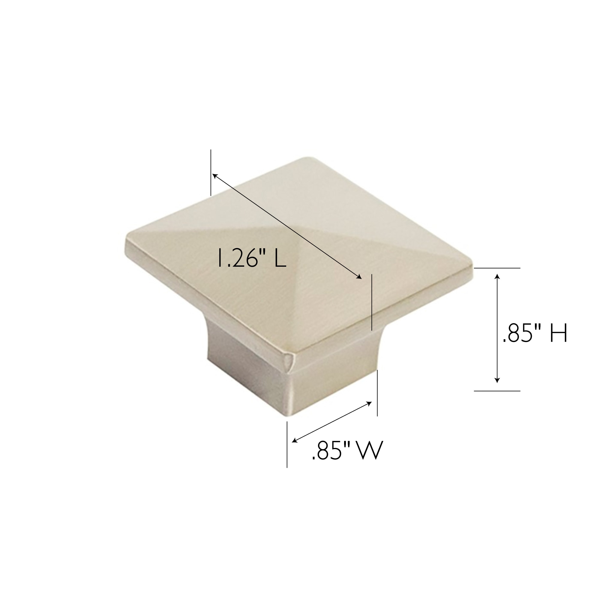Brushed Nickel Square Cabinet Knob 10-Pack with Mounting Hardware