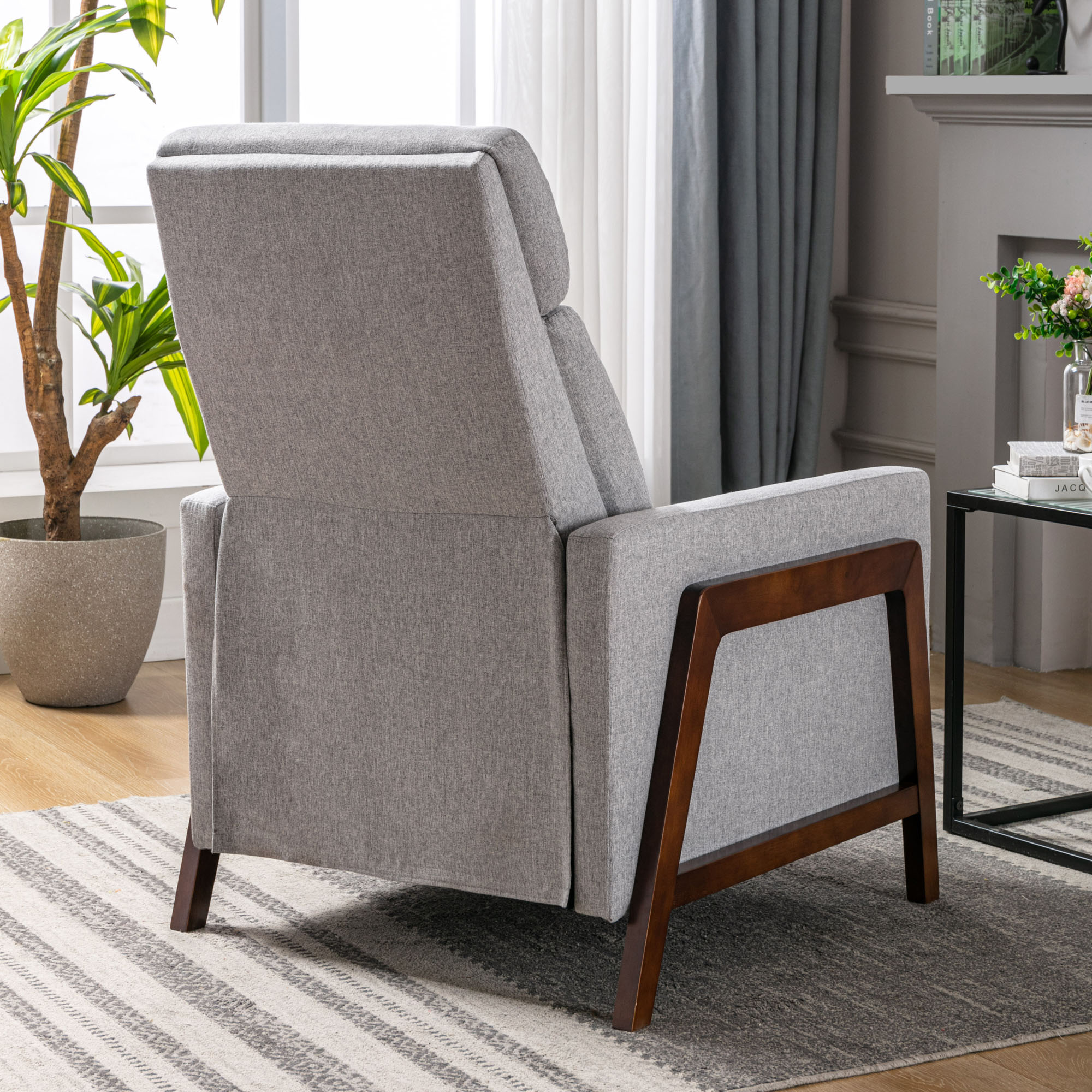 CASAINC Gray Polyester Upholstered Recliner at Lowes.com