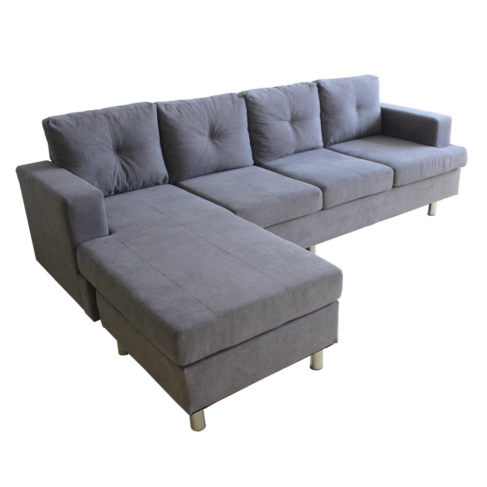 CASAINC 60.4-in Modern Grey Velvet Sectional in the Couches, Sofas &  Loveseats department at