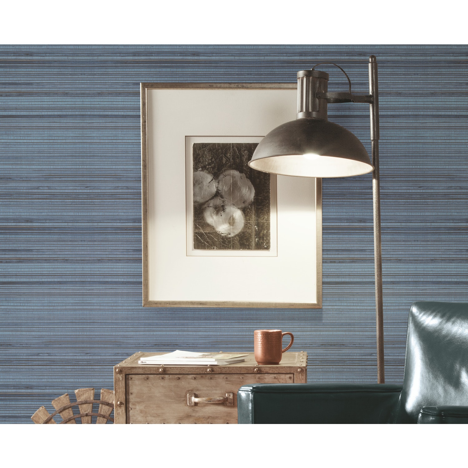 RoomMates RMK11667RL 28.29-Sq. Feet Blue Vinyl Abstract Self-adhesive Peel and Stick Wallpaper