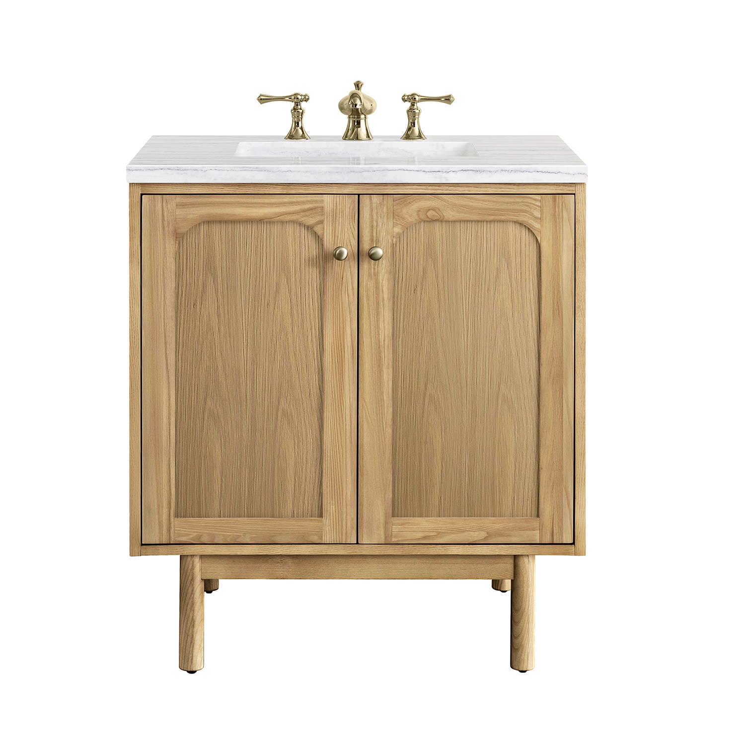 James Martin Vanities 545-V30-LNO-3AF Laurent 30-in Light Natural Oak Undermount Single Sink Floating Bathroom Vanity with Arctic Fall Solid Surface Top