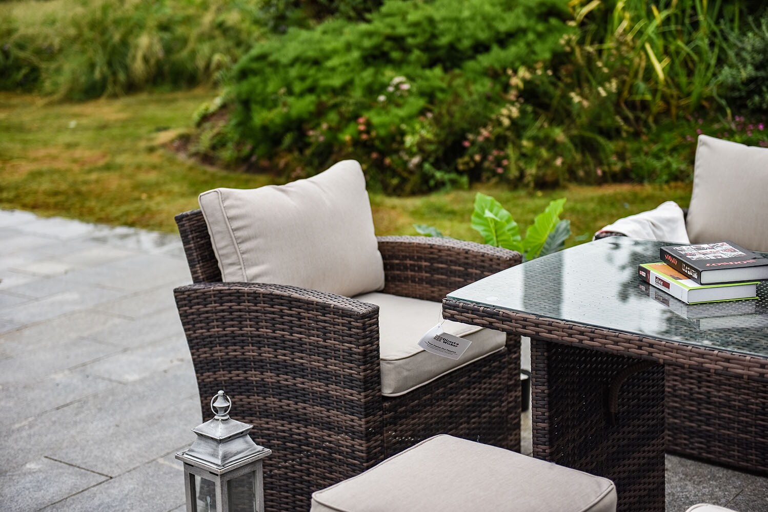 Direct Wicker Geo 7Piece Wicker Patio Conversation Set with Tan