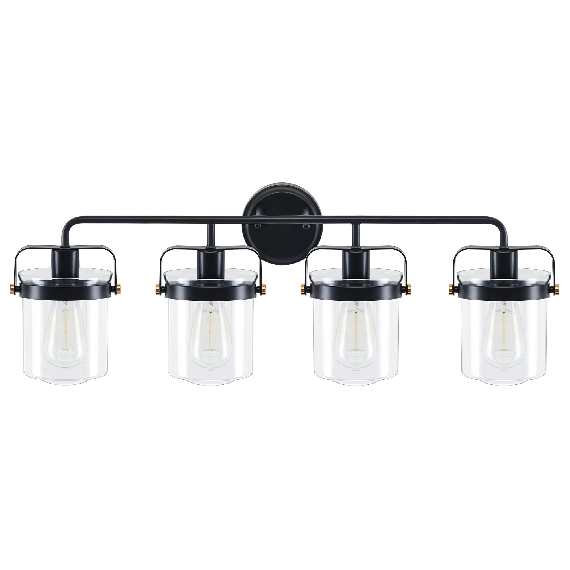 CO-Z HCF-1758-04 30.4-in 4 -Light Matte Black Farmhouse Vanity light