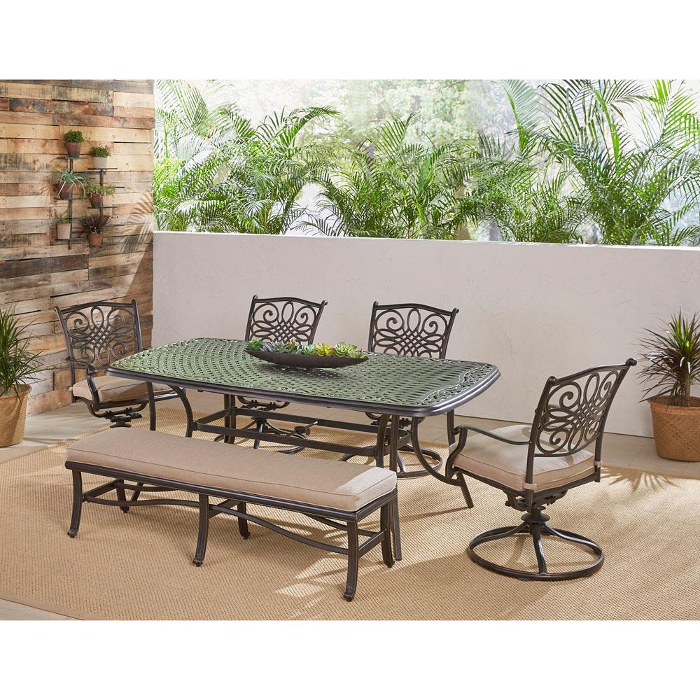 Hanover TRADDN6PCSW4BN-TAN Patio-Dining-Sets - View #16