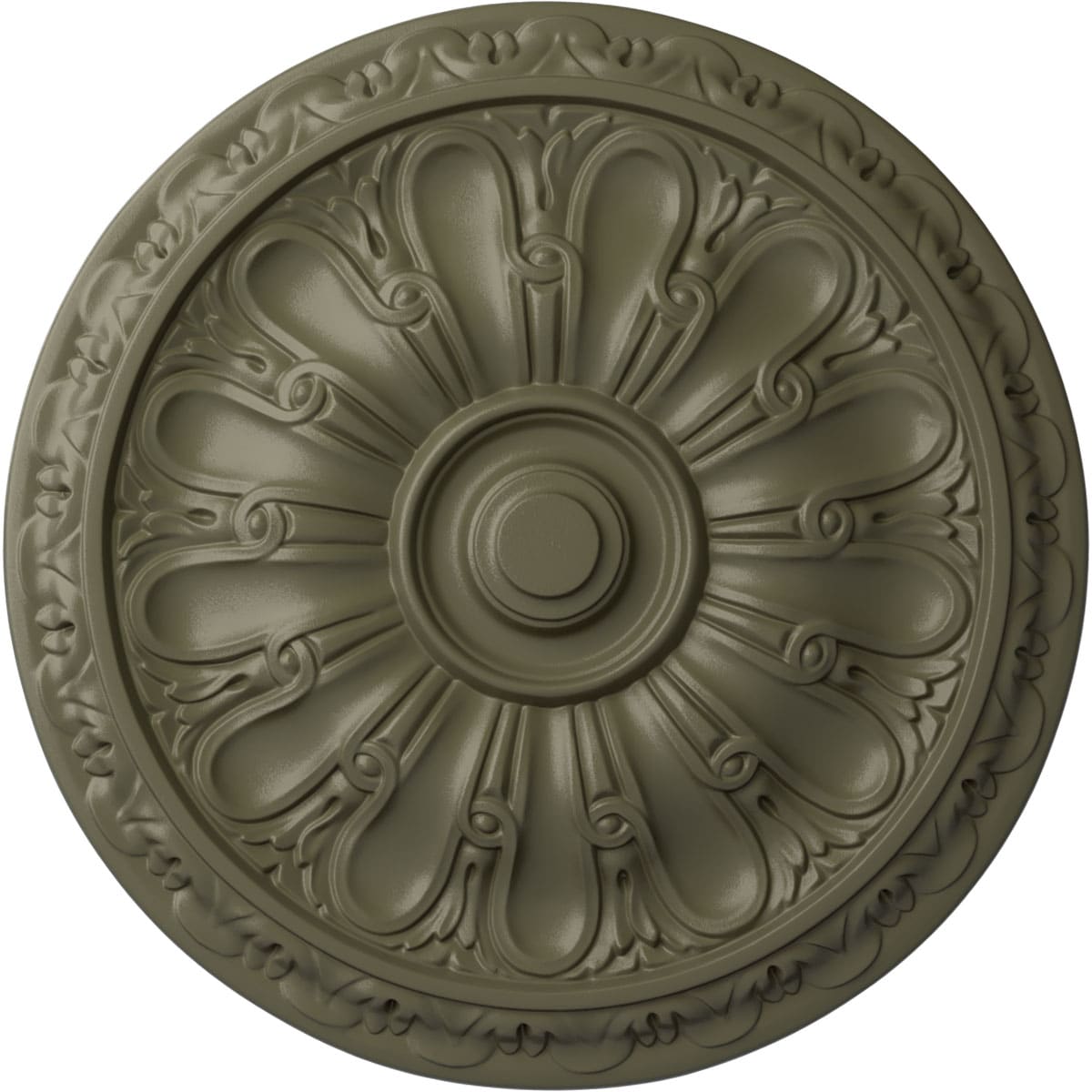 Ekena Millwork CM16KISSF Kirke 15.75-in W x 15.75-in L Painted Spartan Stone Polyurethane Whole Ceiling Medallion