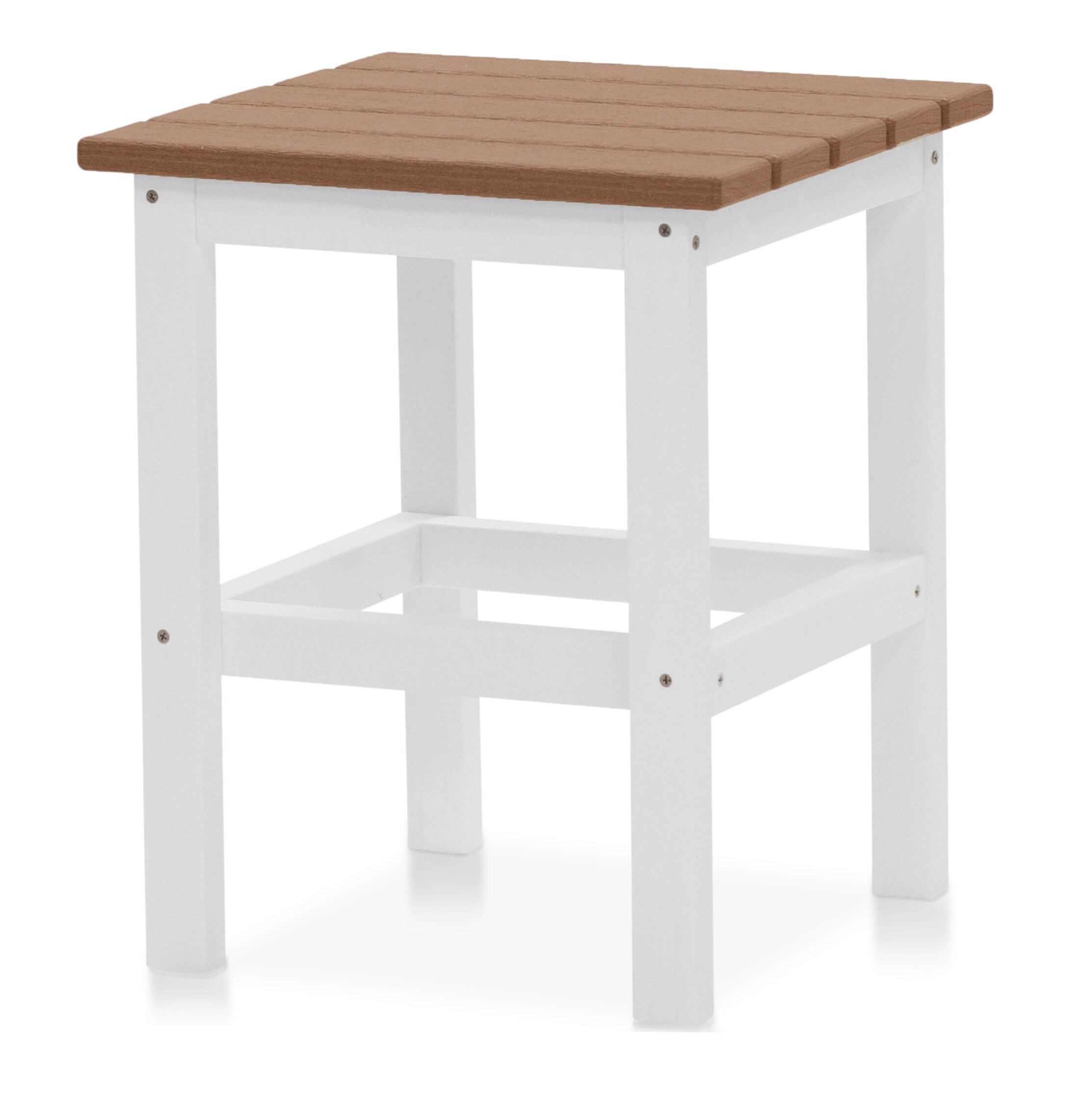 DuroGreen SST1515WHAM Icon Square Outdoor End Table 15-in W x 15-in L
