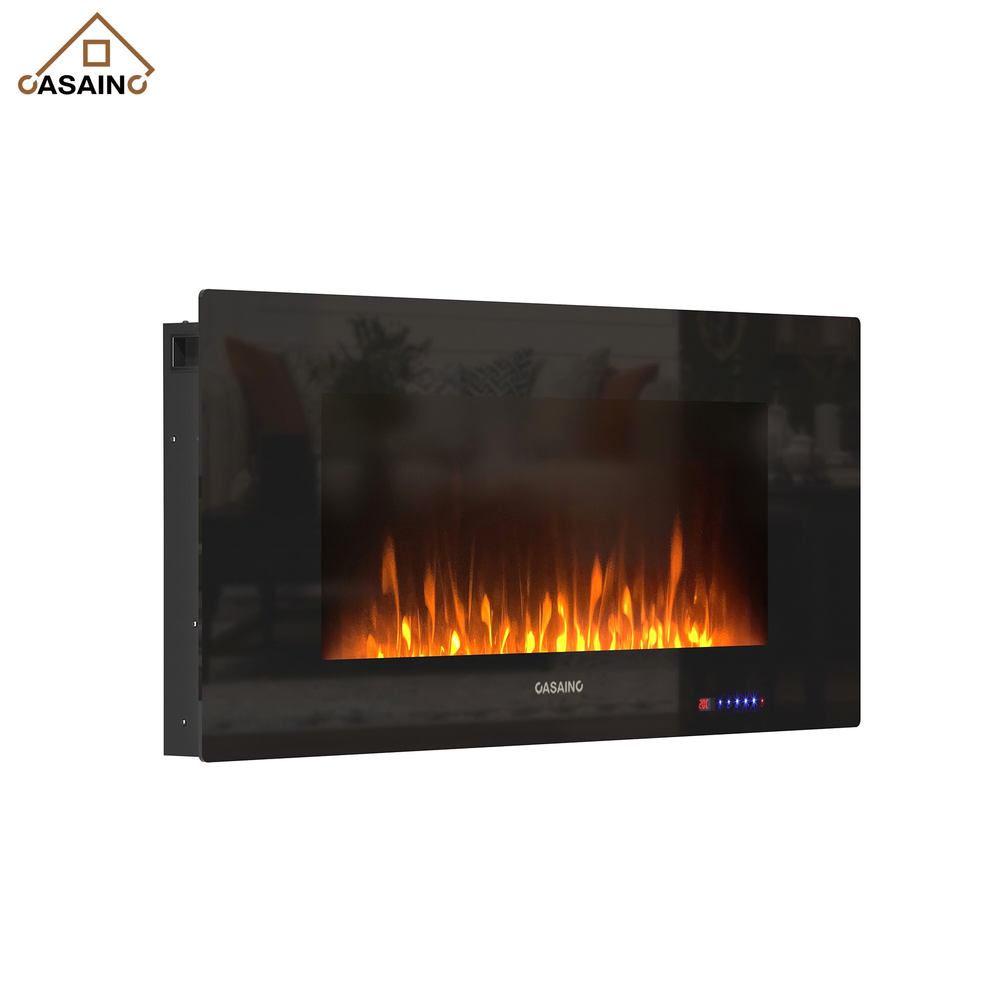 CASAINC WF-HW54805+ 42-in W Black Wall mount LED Wall-mount Electric Fireplace with Remote Control Included
