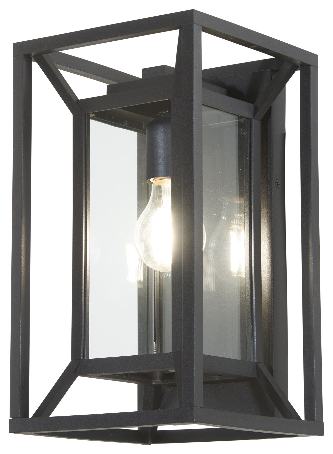 The Great Outdoors 71265-66-C Harbor View 1 -Light 13.25-in H Matte Black Hardwired Outdoor Wall Light