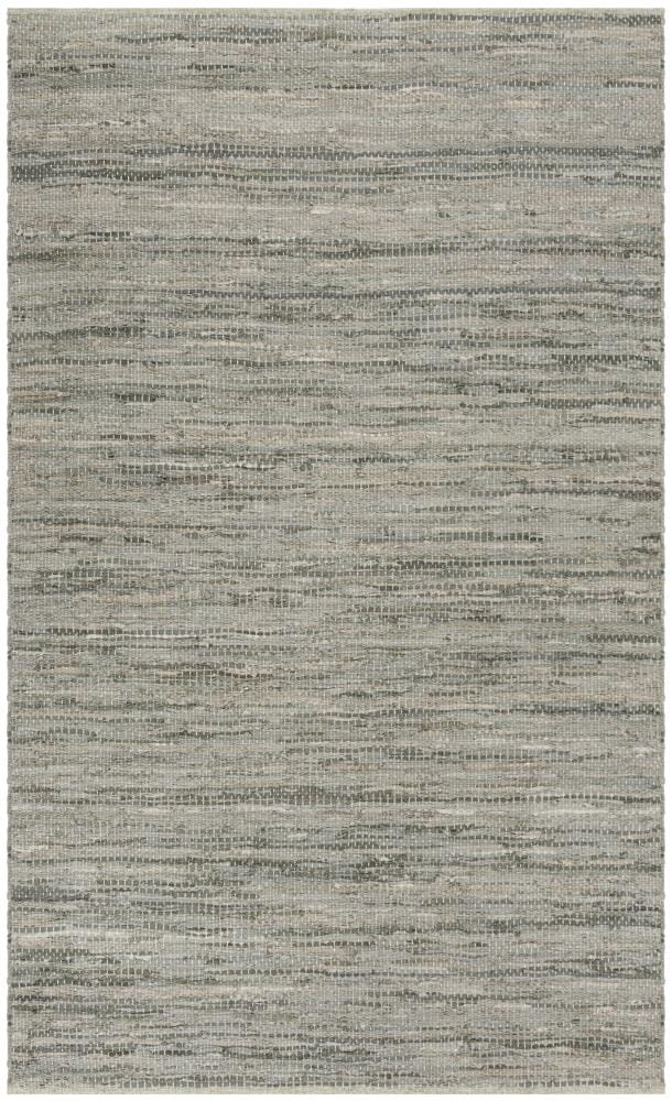 Gray Handmade Cowhide Flat Woven 6' x 9' Area Rug