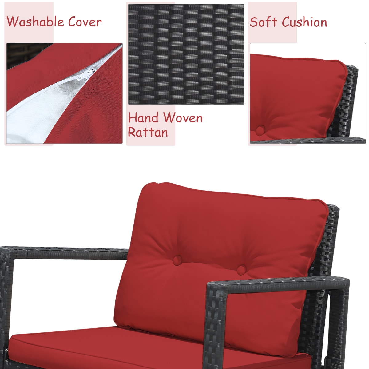 Costway HW62861RE Patio-Conversation-Sets - View #8