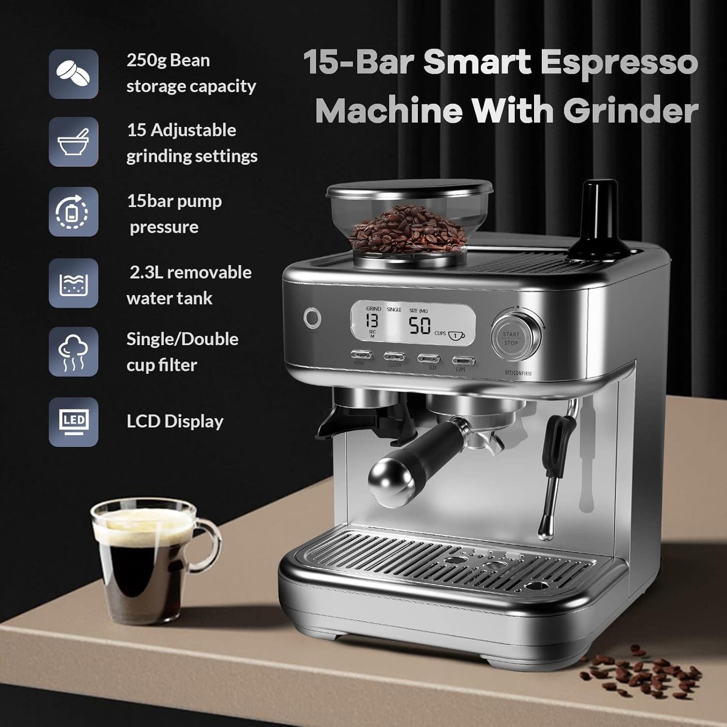 Qeetex LSHQQPHO-0ZRKMFUG Espresso-Machines - View #2