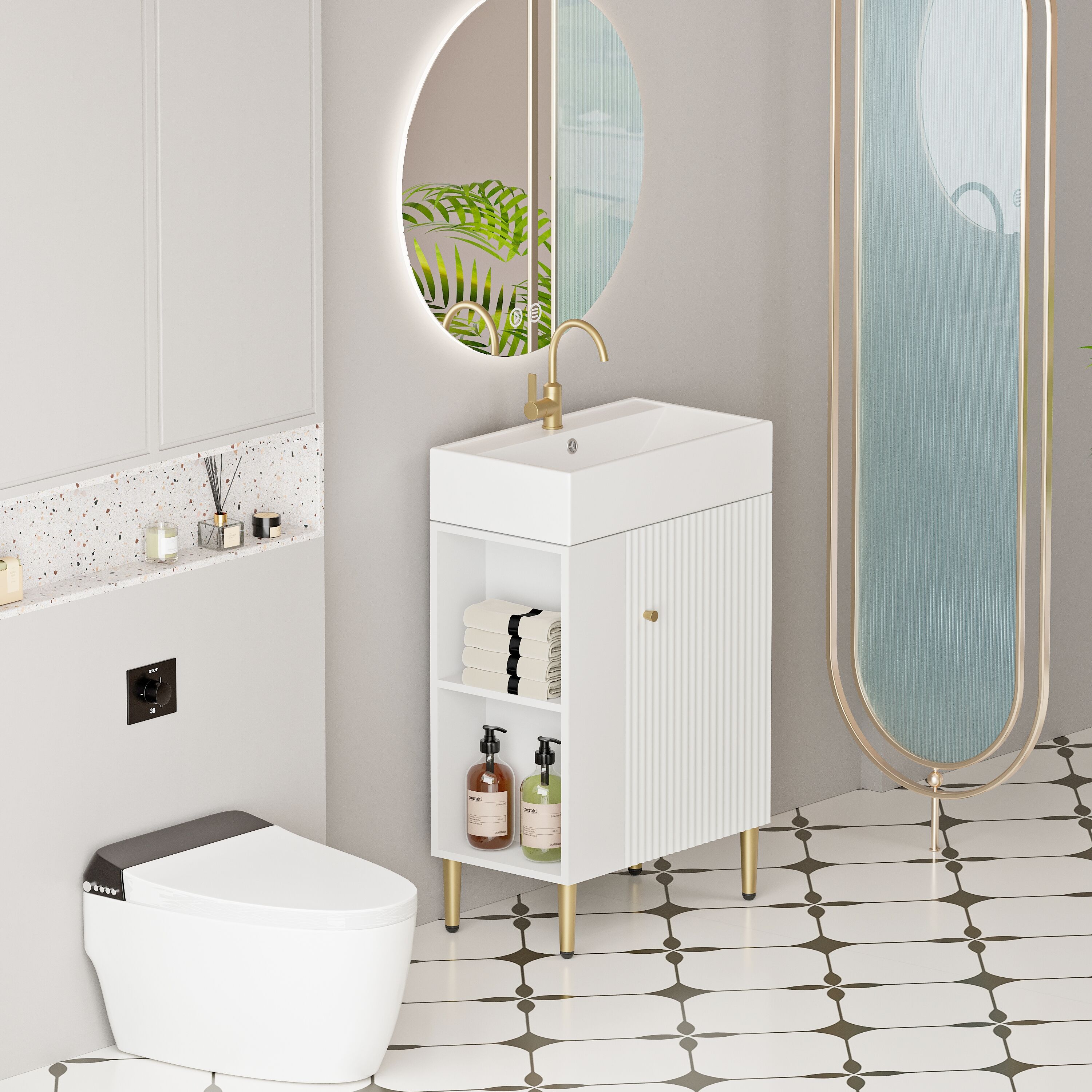 Aortzio HM-BA112-WHITE Bath-Vanity-Combo - View #4