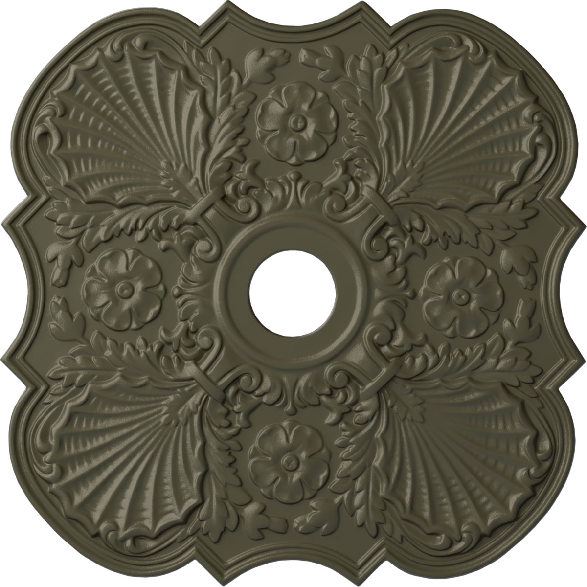 Ekena Millwork CM29FWWHF Flower 29-in W x 29-in L Painted Witch Hazel Polyurethane Whole Ceiling Medallion