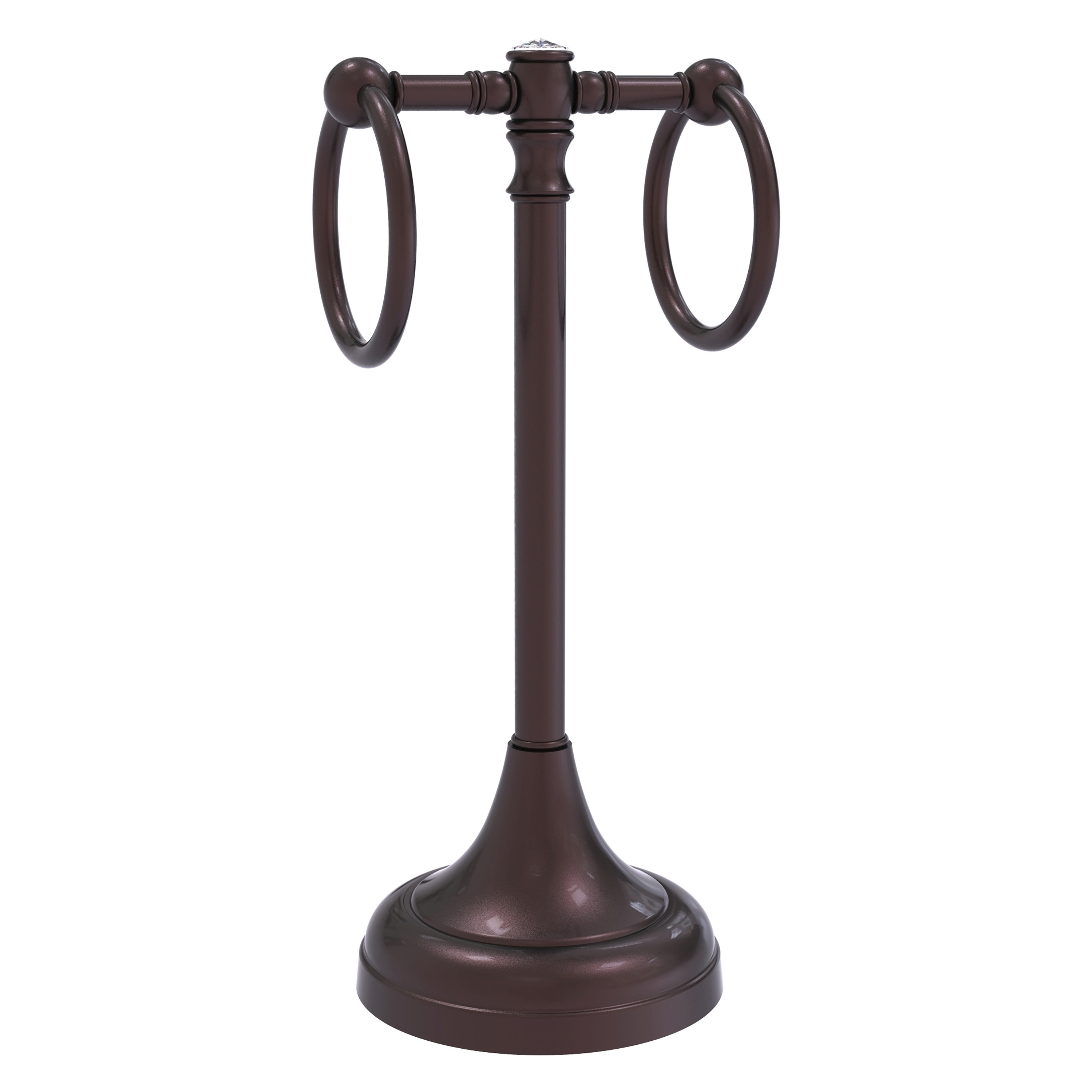 Allied Brass CC-53-ABZ Carolina Crystal Antique Bronze Freestanding countertop Double Towel Ring