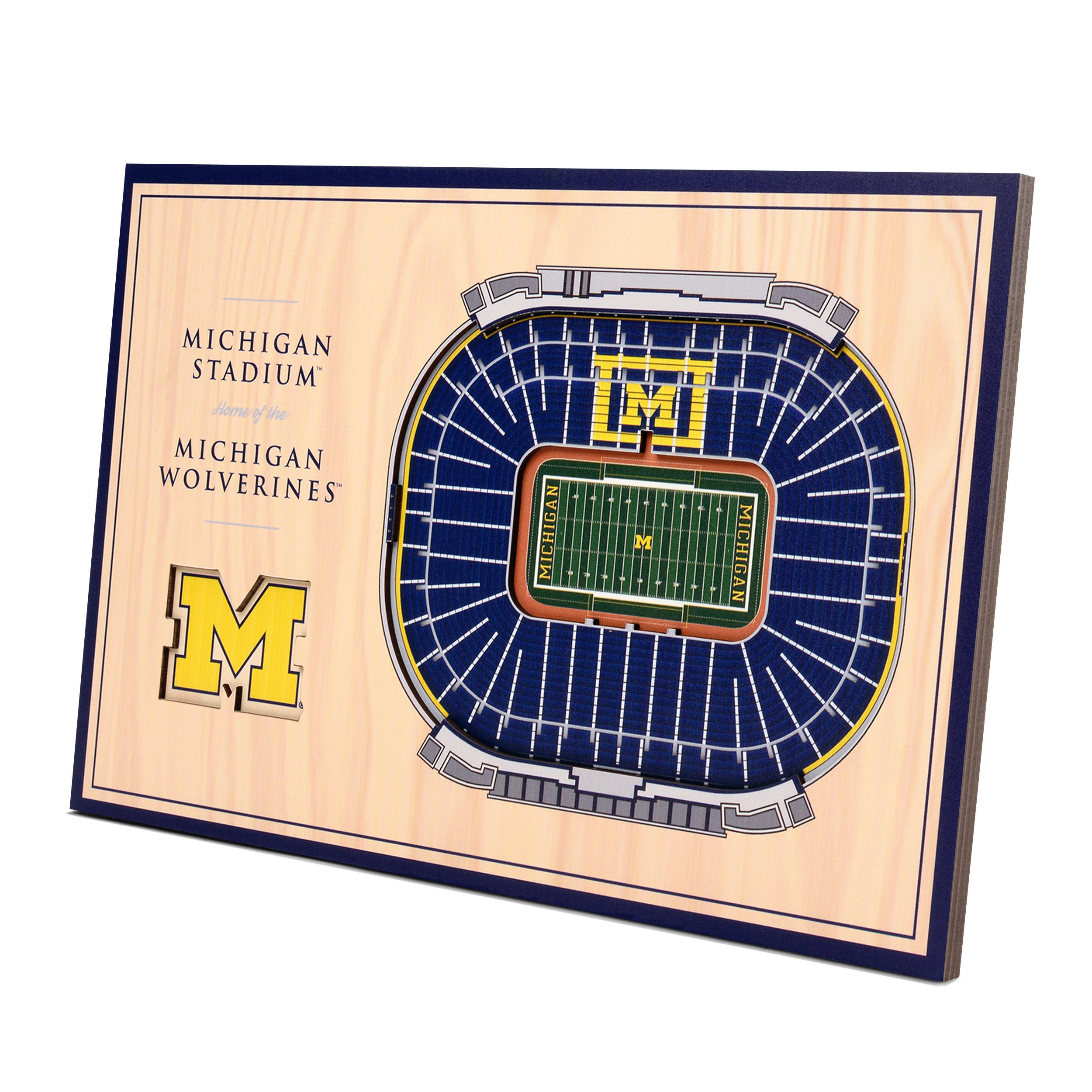 StadiumViews 8490655 Michigan Wolverines Youthefan Team Colors Floater Frame 8-in H x 12-in W Sports 3D Art