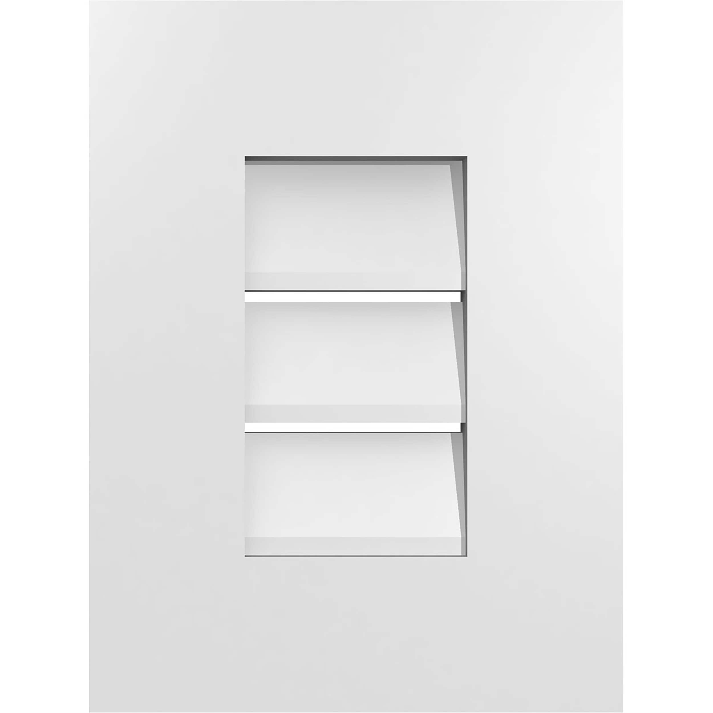 Ekena Millwork GVPVE12X1601SF 12-Inches x 16-Inches Off-white Rectangle PVC Gable Louver Vent