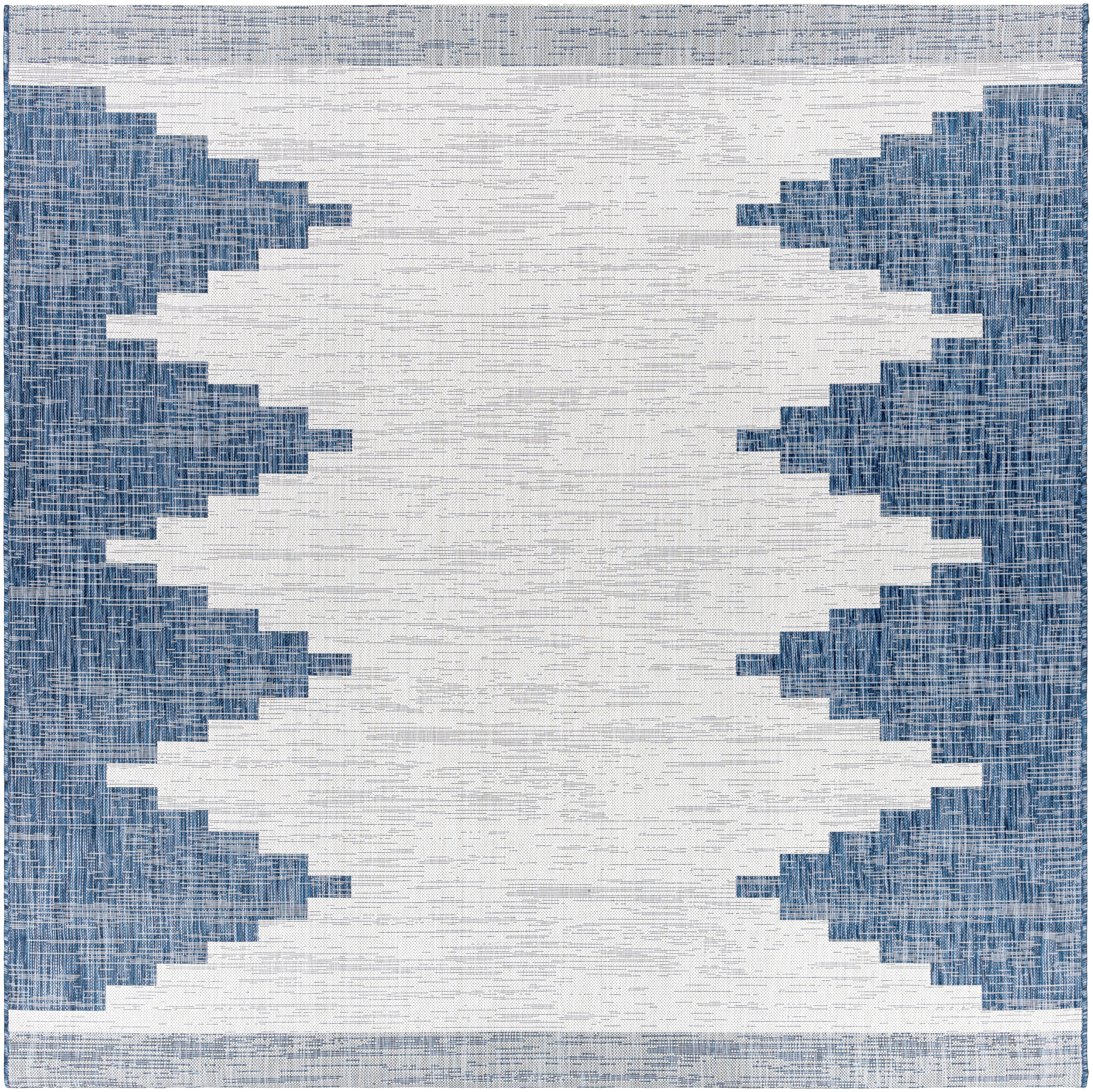 Eagean Inspired Square Blue Synthetic Easy-Care Rug 94"x94"