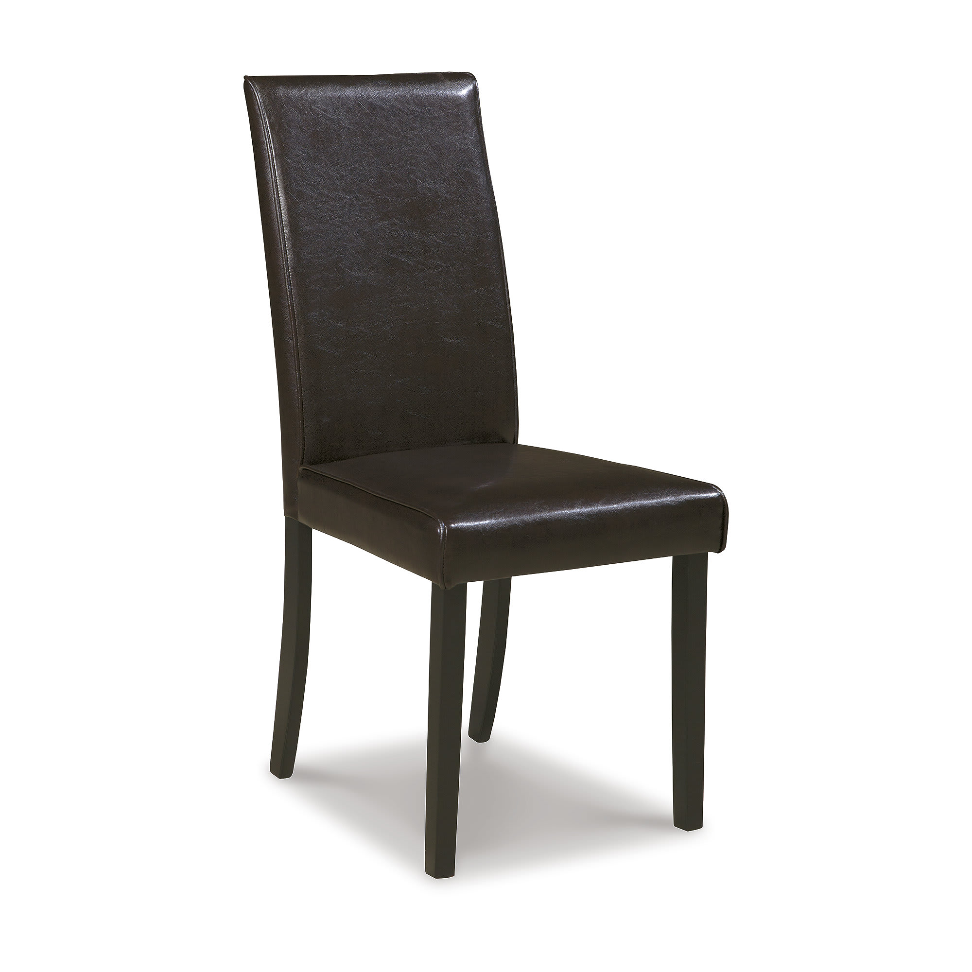 Signature Design by Ashley D250-02 Kimonte Dark Brown Upholstered Dining Chair with Black Wood Frame and Polyester Cotton Cushion