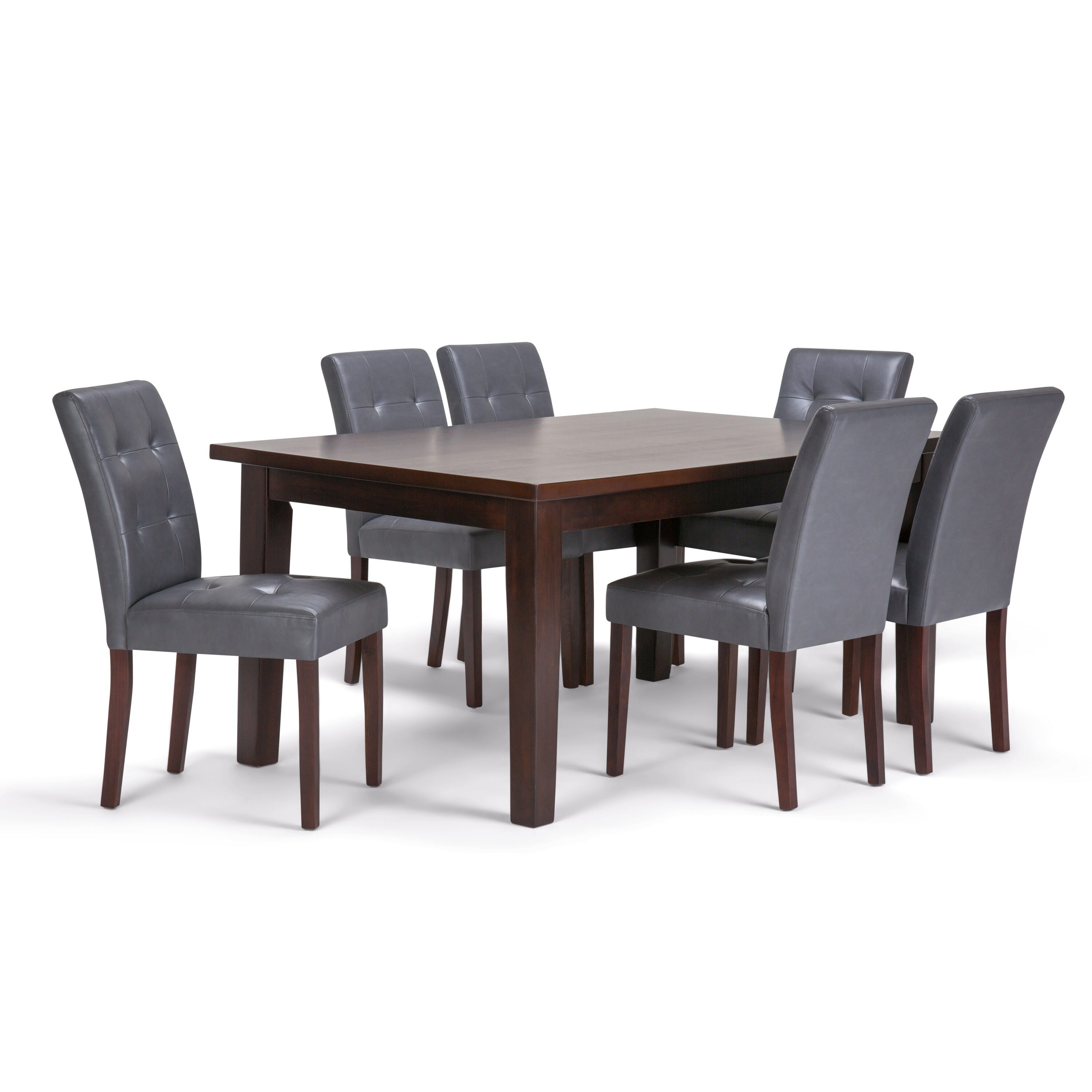 Simpli Home AXCDS7AN-G Andover Stone Grey Contemporary/Modern Dining Room Set with Rectangular Table (Seats 6)