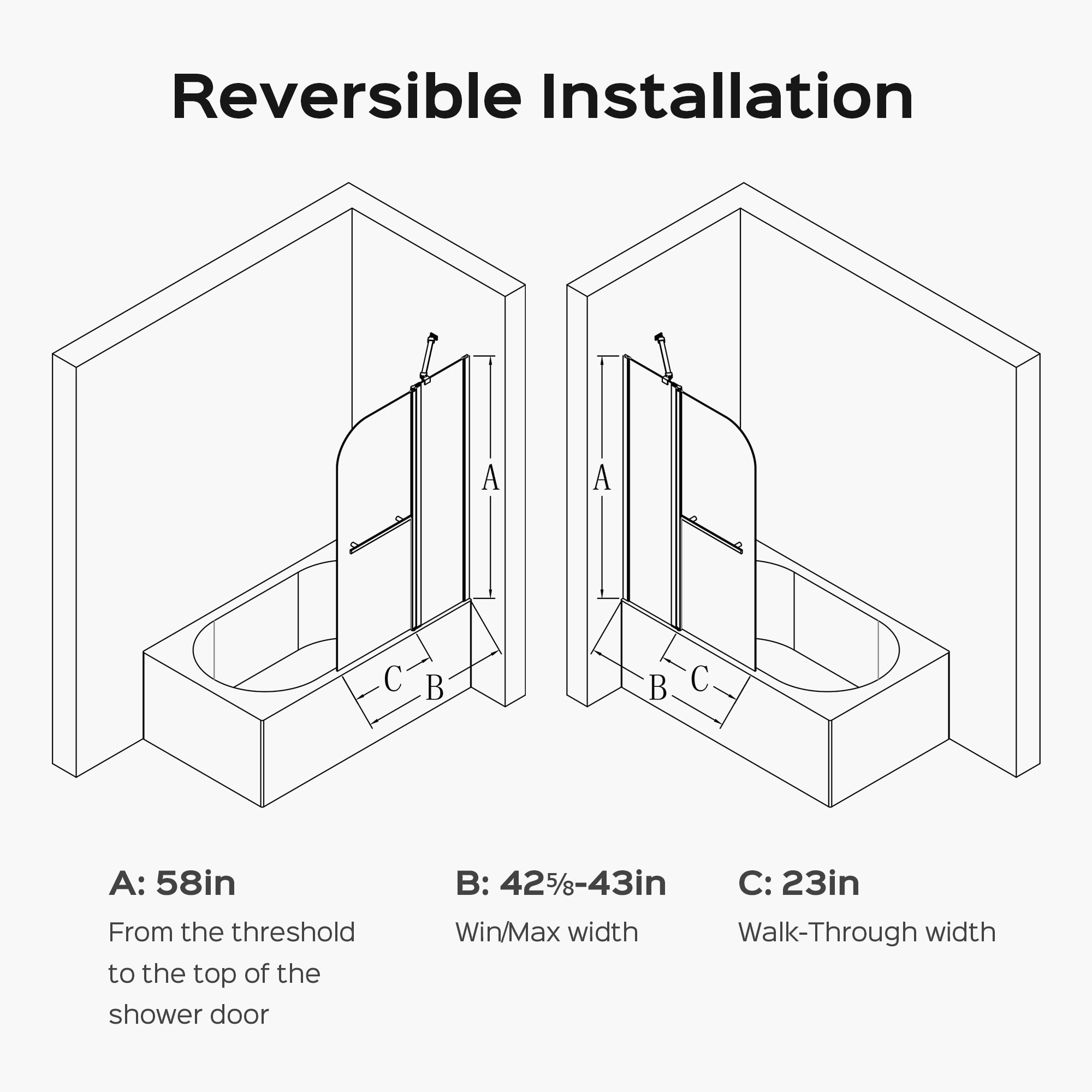 WELLFOR SLL-FP28 Bathtub-Doors - View #5