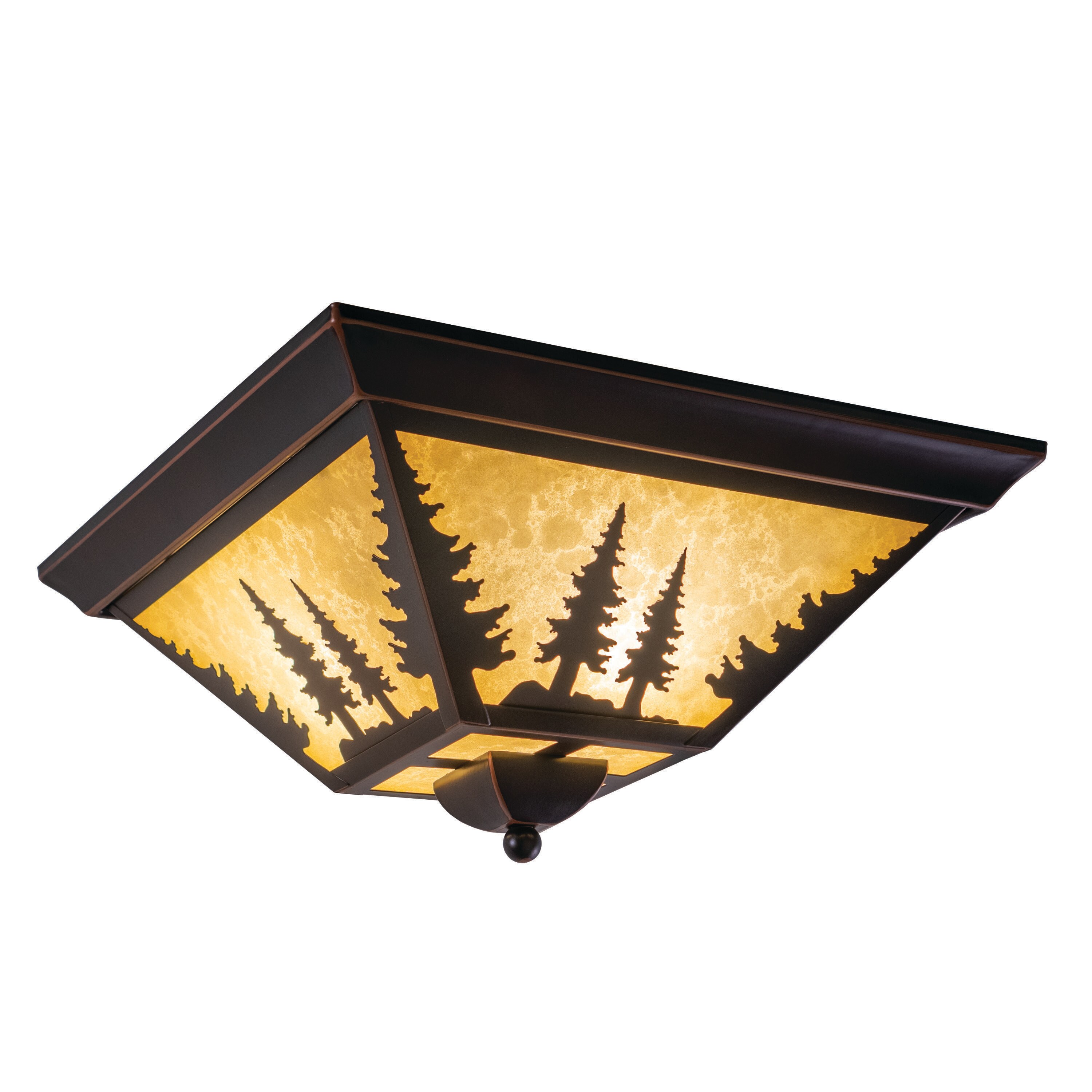 Yosemite Burnished Bronze Rustic Tree Flush Mount Light