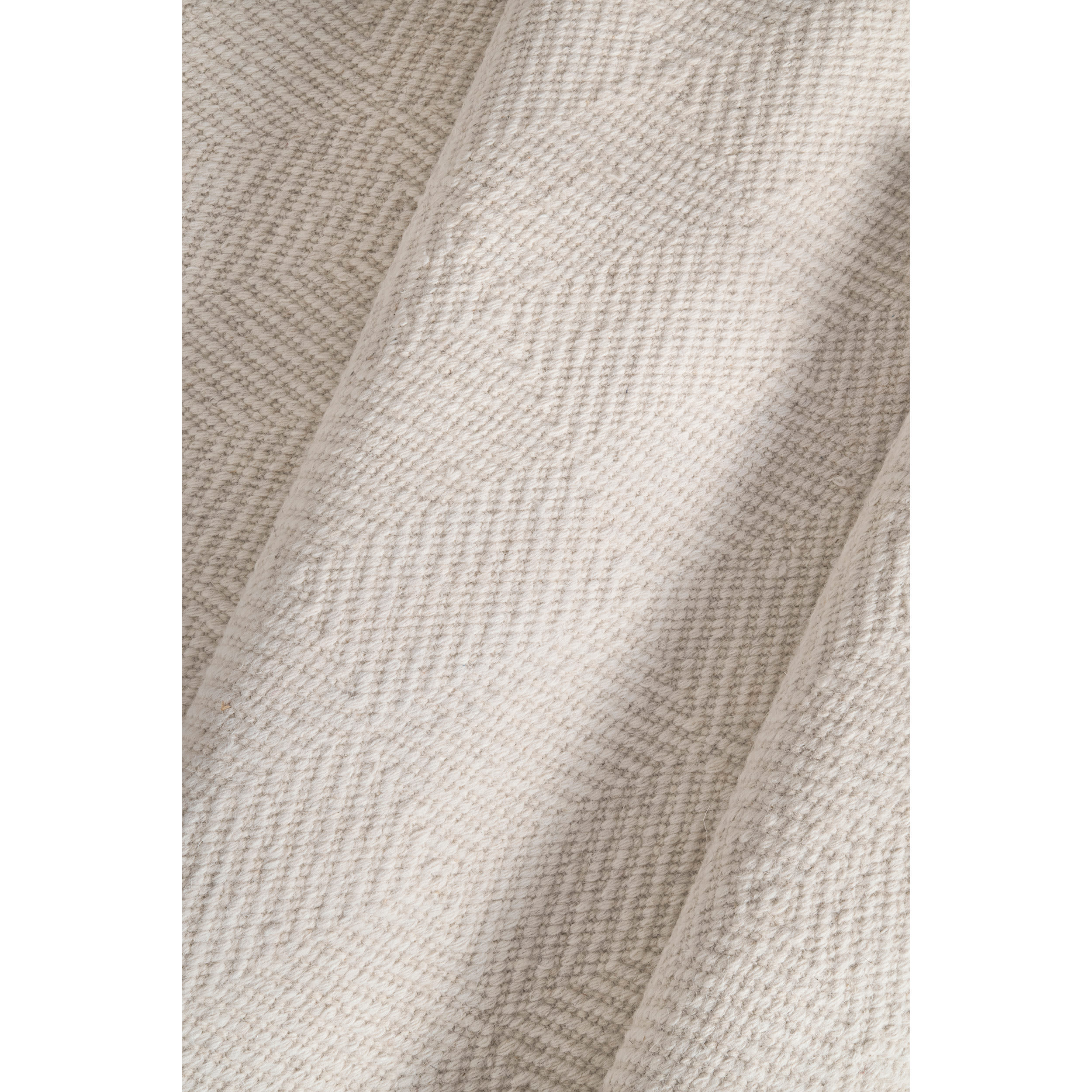 Cream Geometric Tufted Wool Area Rug, 5' x 8'